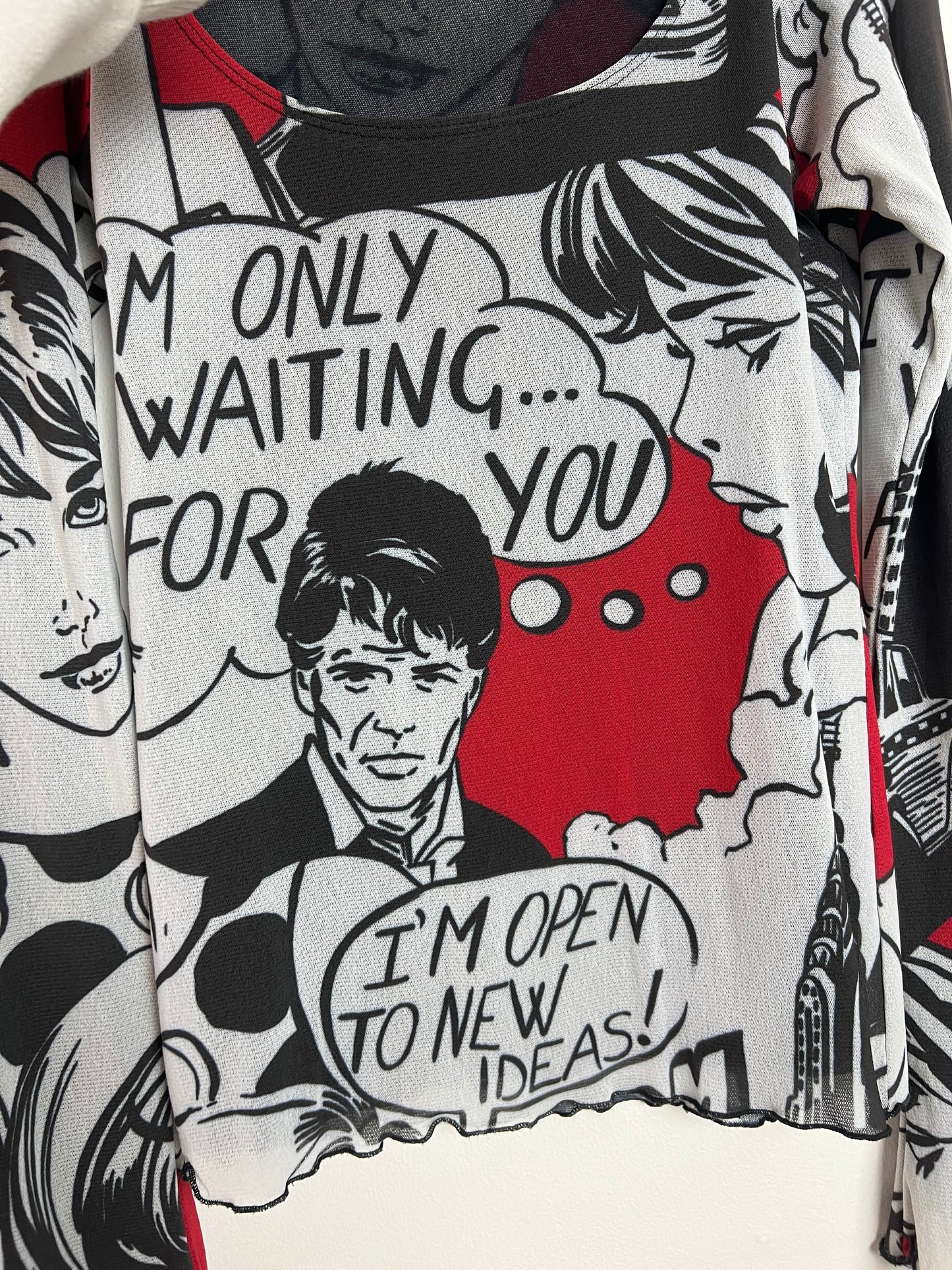 Y2K Micro Mesh Comic Top