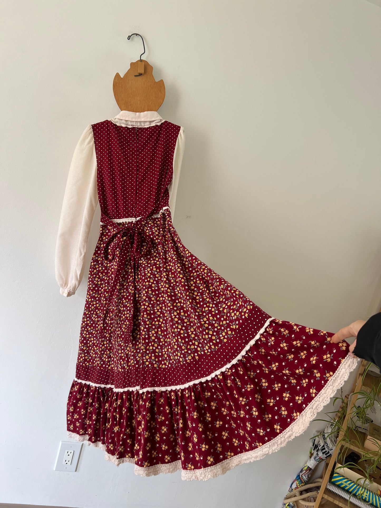 70s Rare GUNNE SAX prairie midi dress