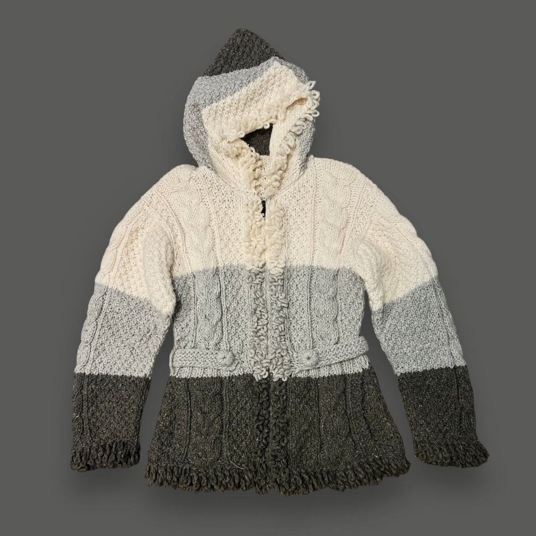 Vintage Wool Chunky Knit online Hooded Cardigan