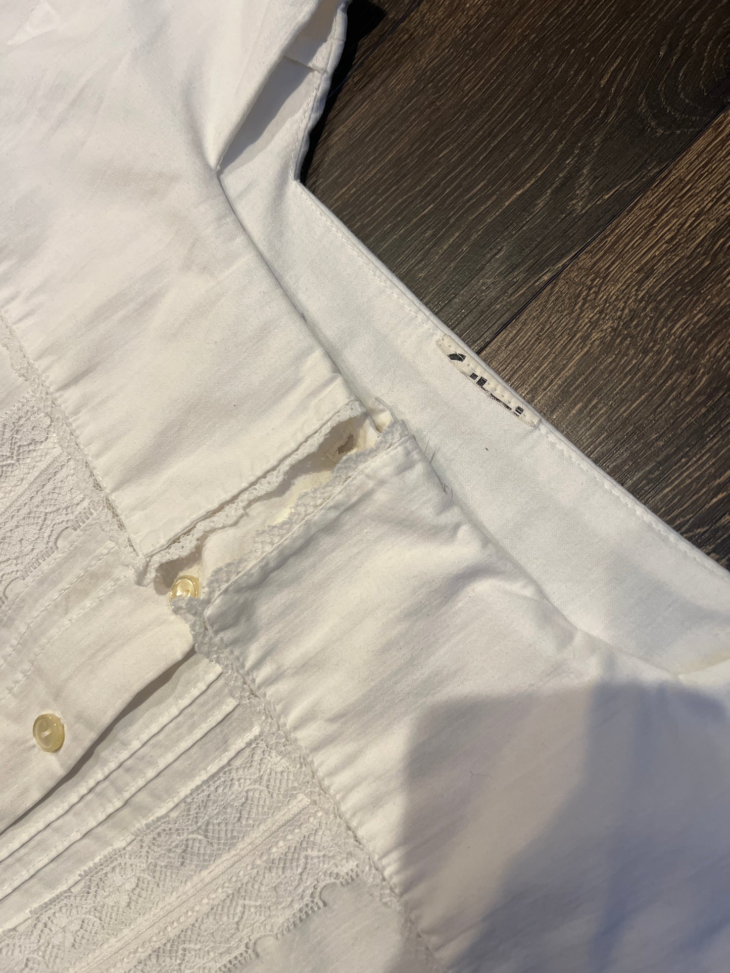 80s white square collar cap sleeve blouse