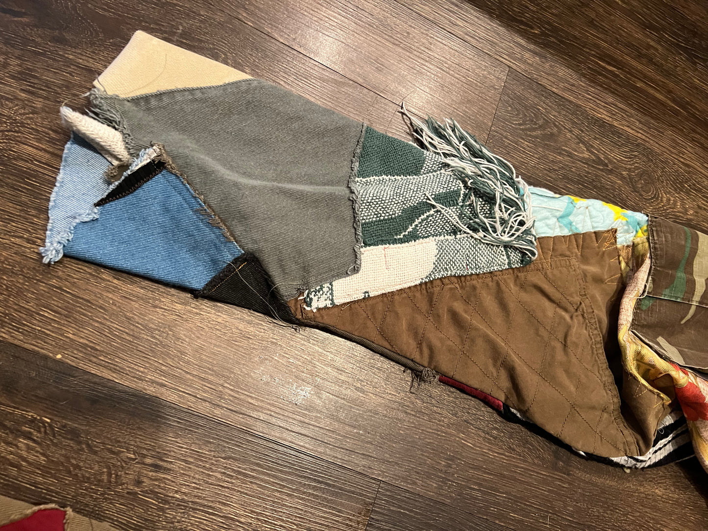 Reworked Mixed Media Patchwork KHACKI pants