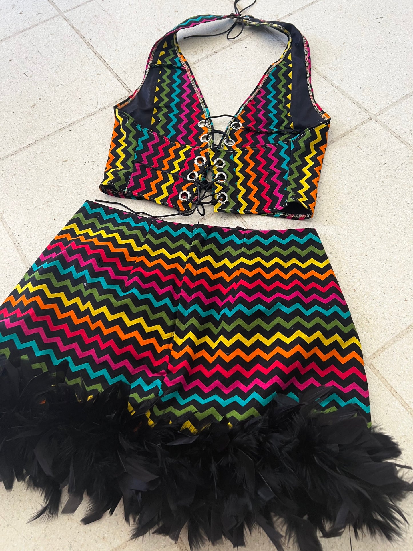 Reworked Rainbow Boa Set