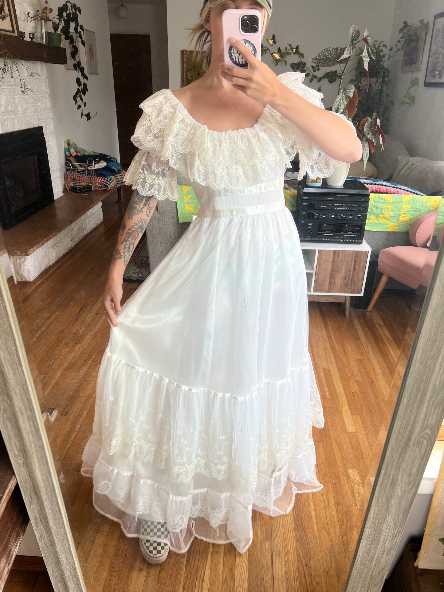 1970s GUNNE SAX ROMANTIC RENAISSANCE BRIDAL MAXI DRESS