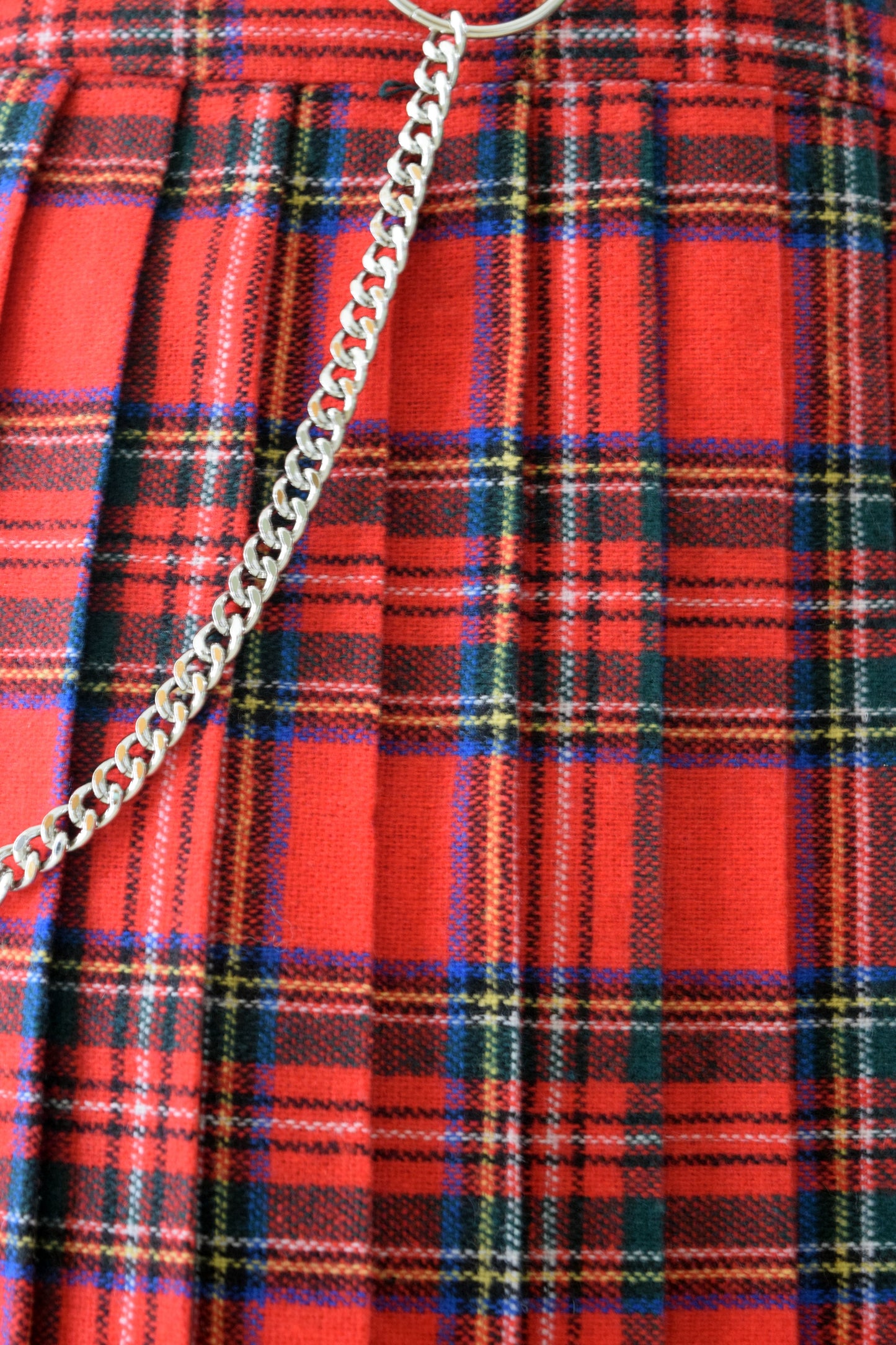 60s RED PLAID MIDI SKIRT - S/M