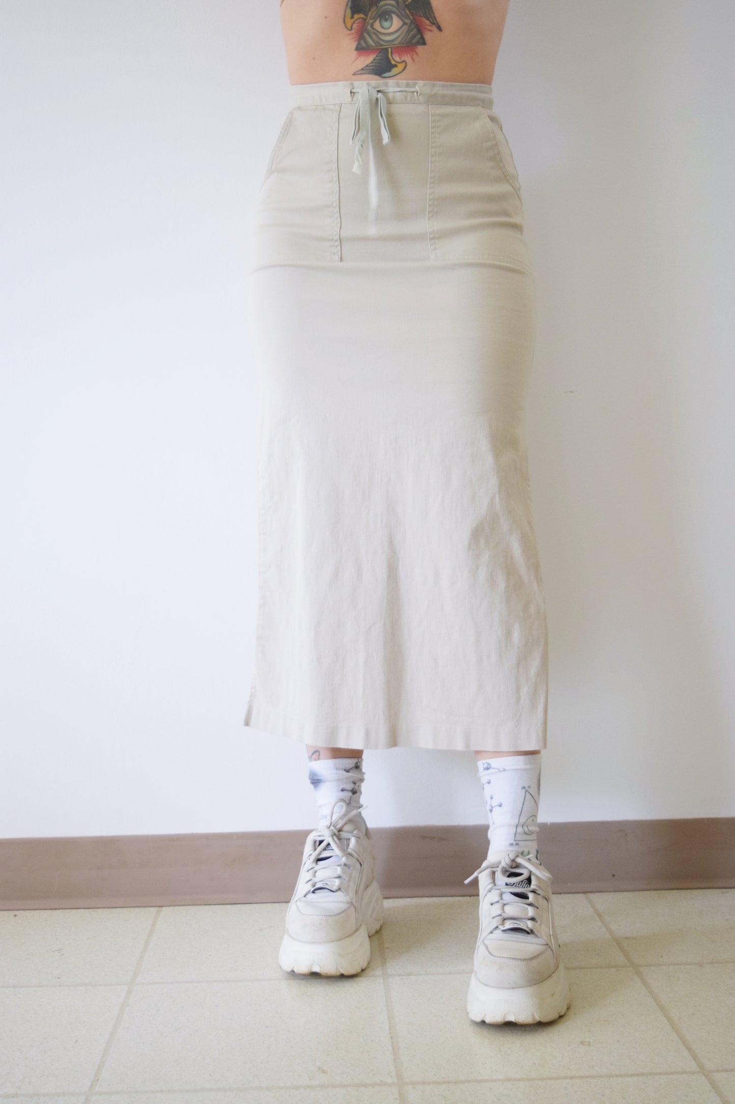 Y2K KHAKI MIDI - SMALL