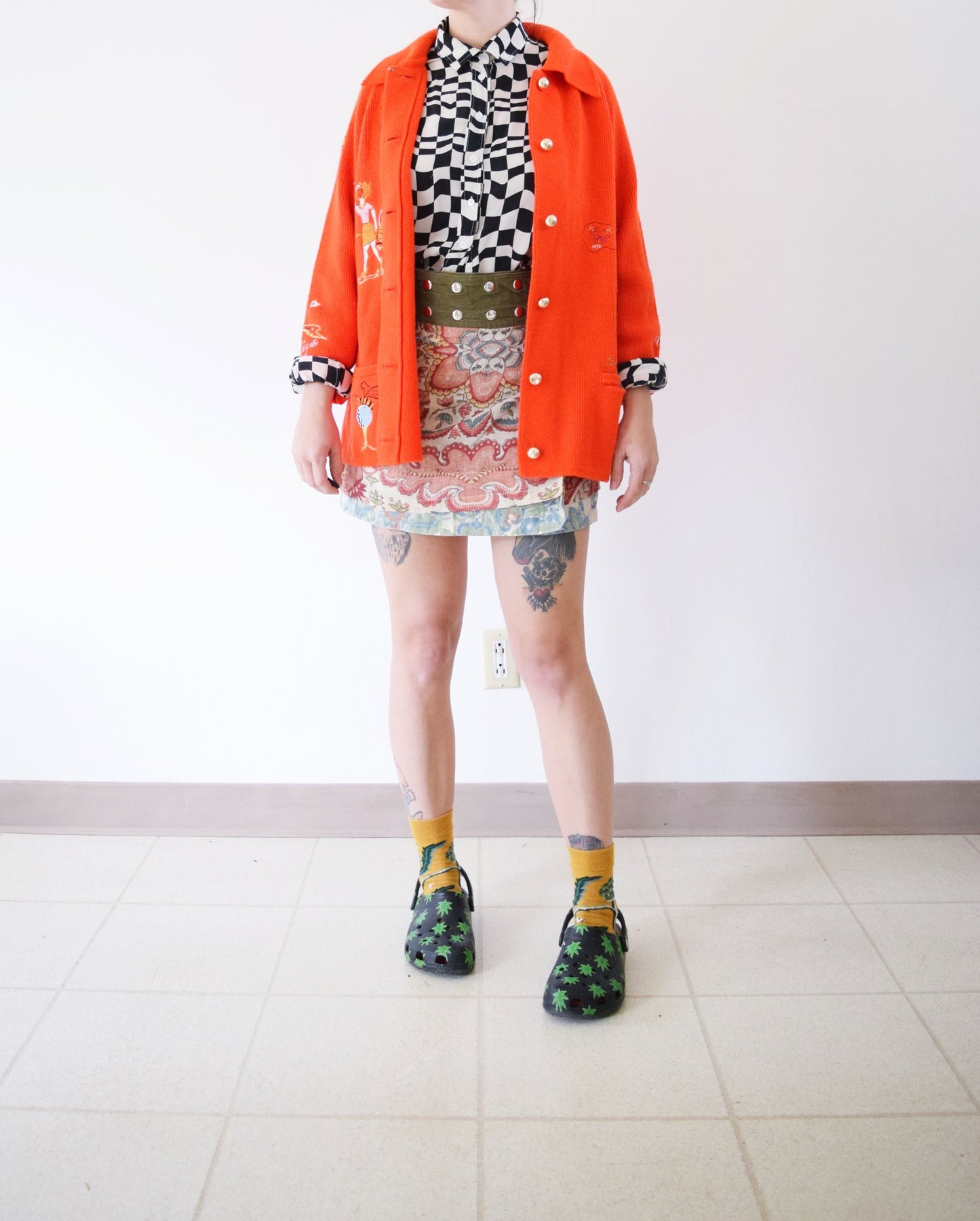 60S GOLF LADY EMBROIDERED CARDIGAN - M