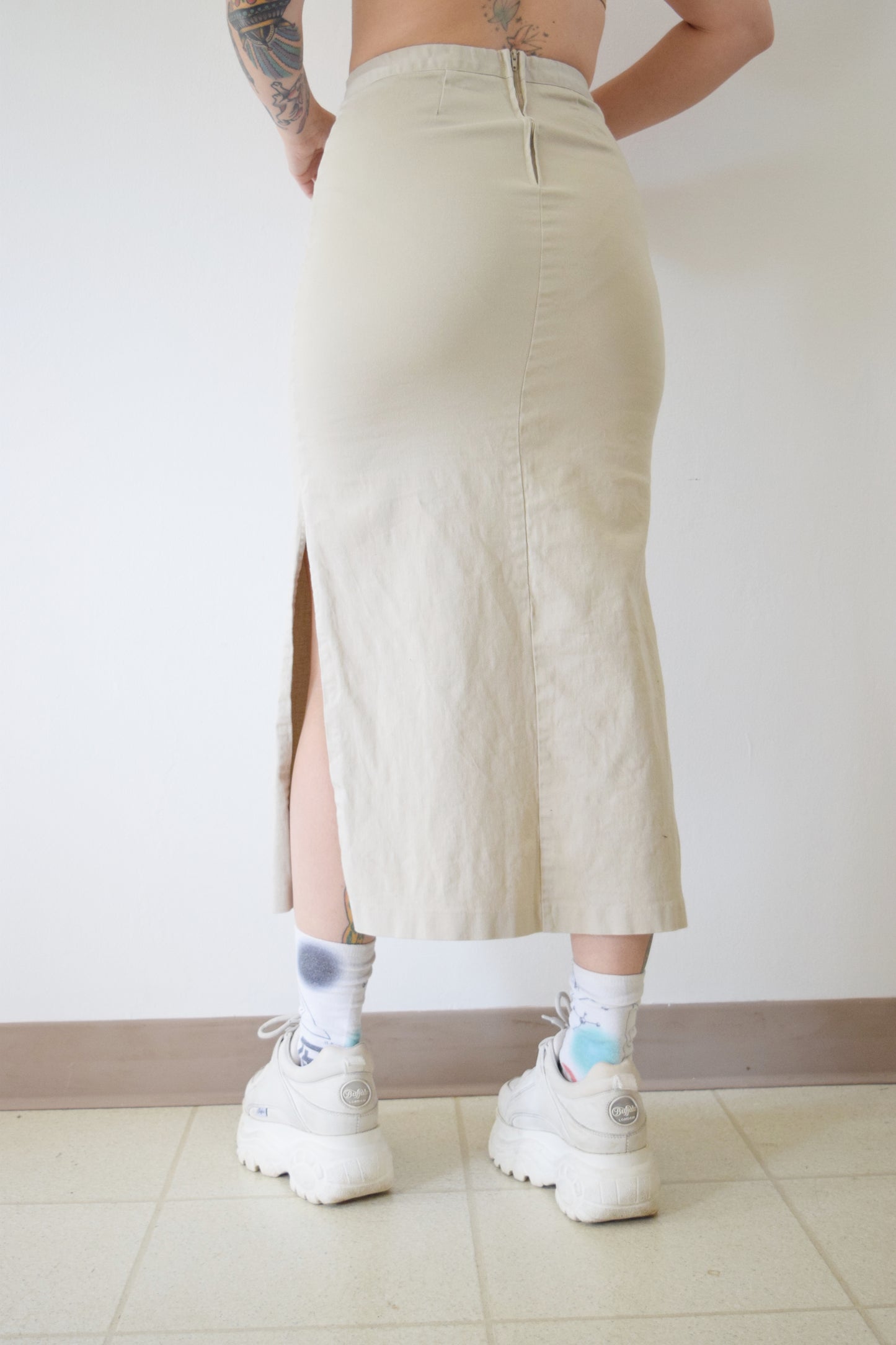 Y2K KHAKI MIDI - SMALL