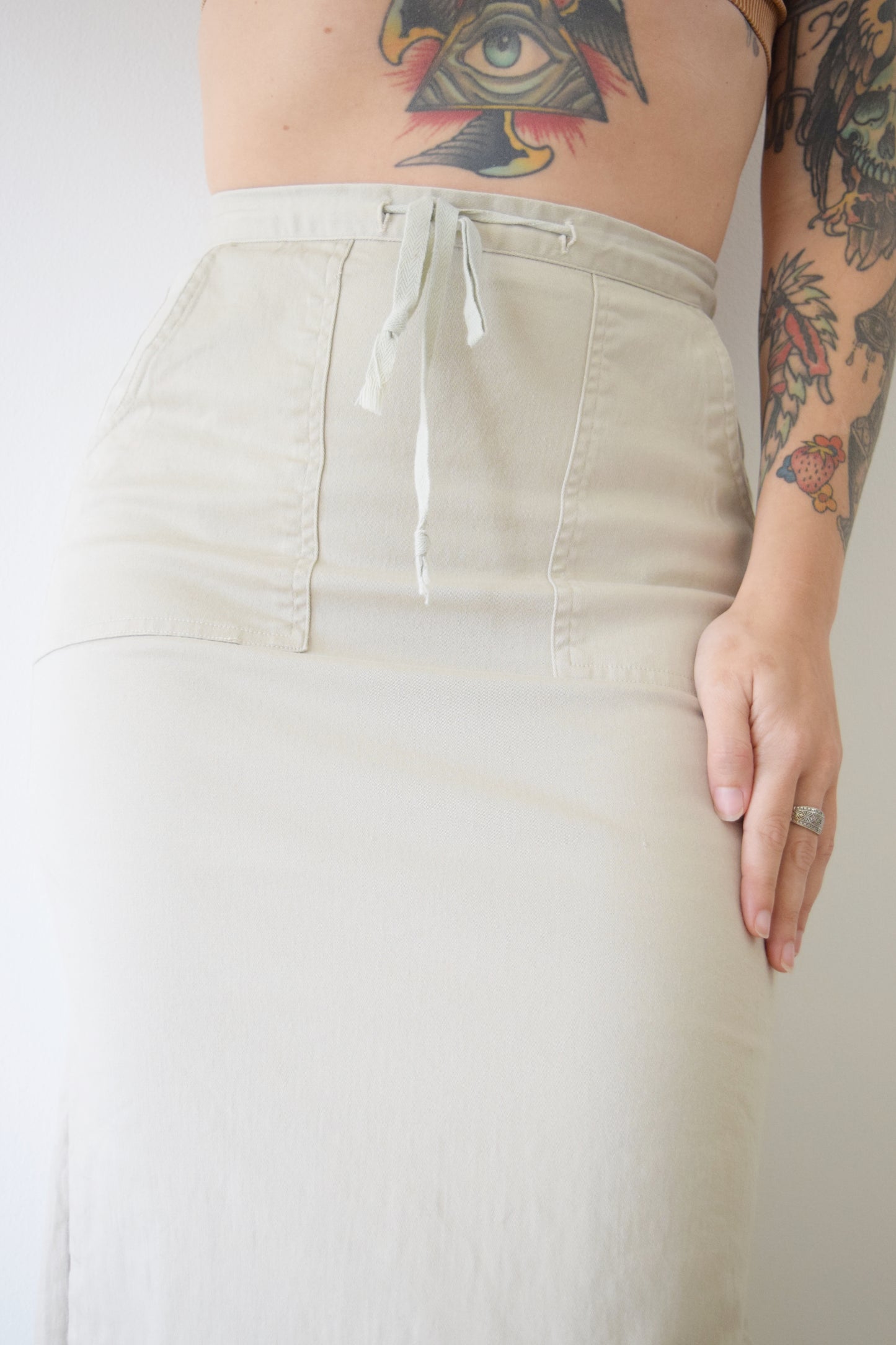 Y2K KHAKI MIDI - SMALL