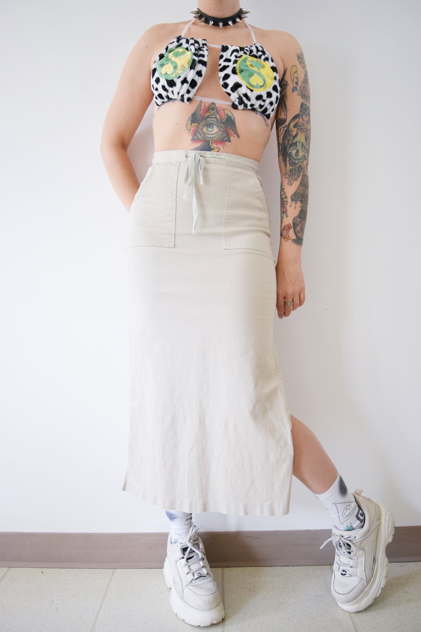 Y2K KHAKI MIDI - SMALL