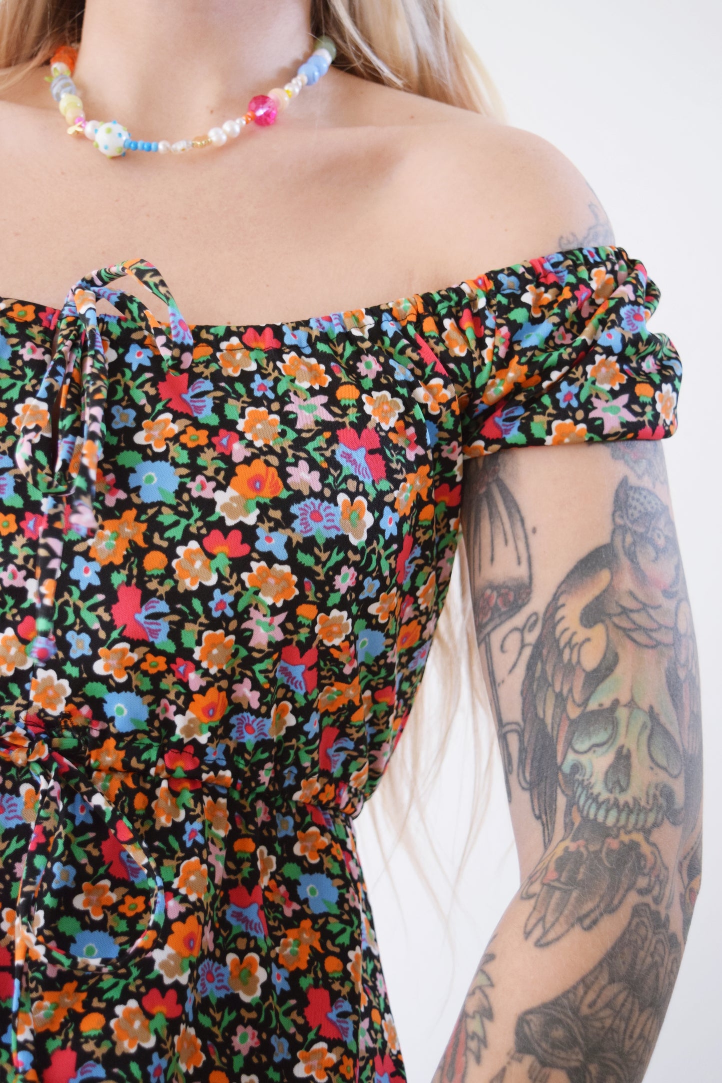 60s DAY GLOW FLORAL MIDI - S/M