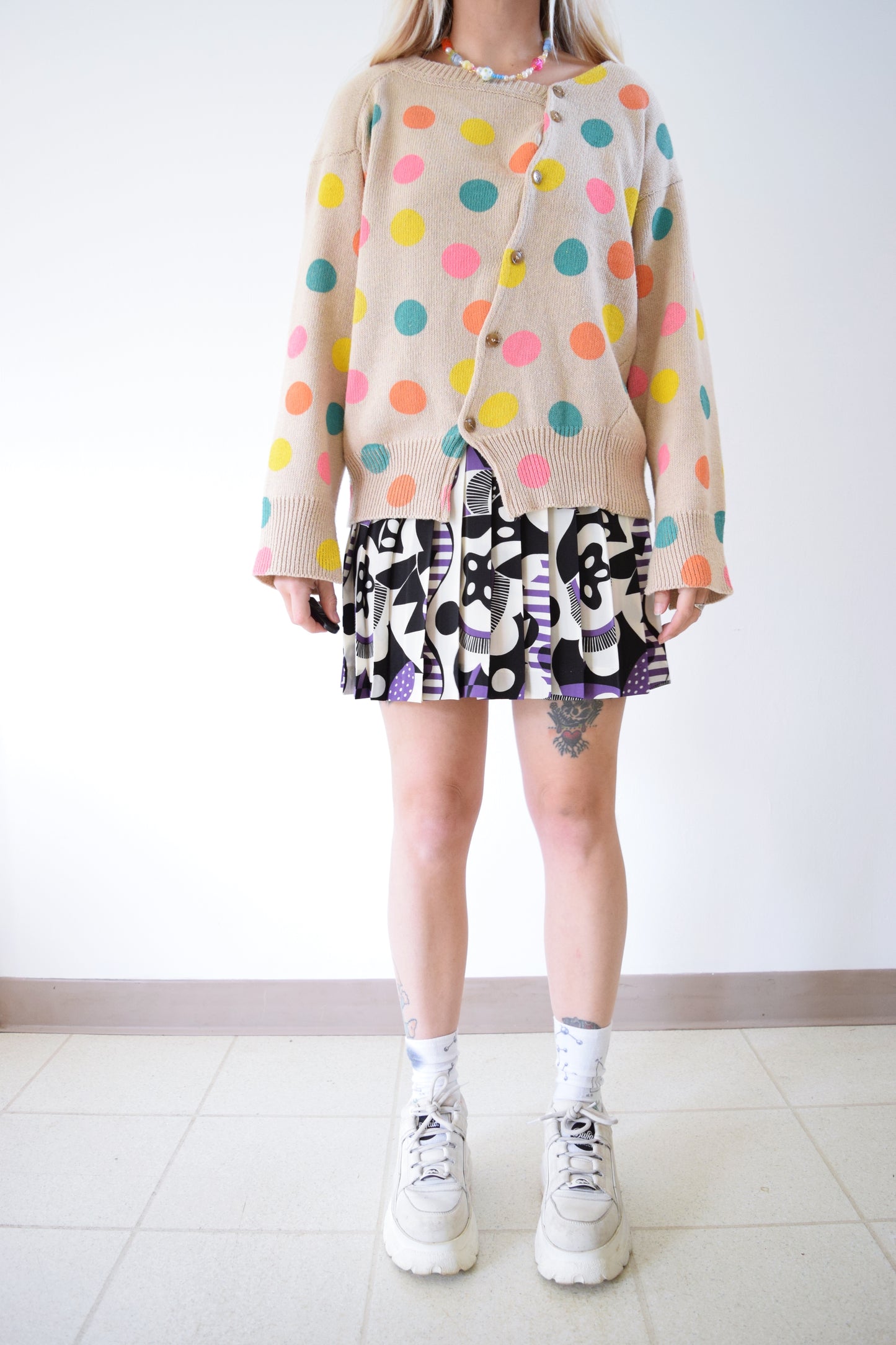 Y2K POLKADOT CARDIGAN - ML