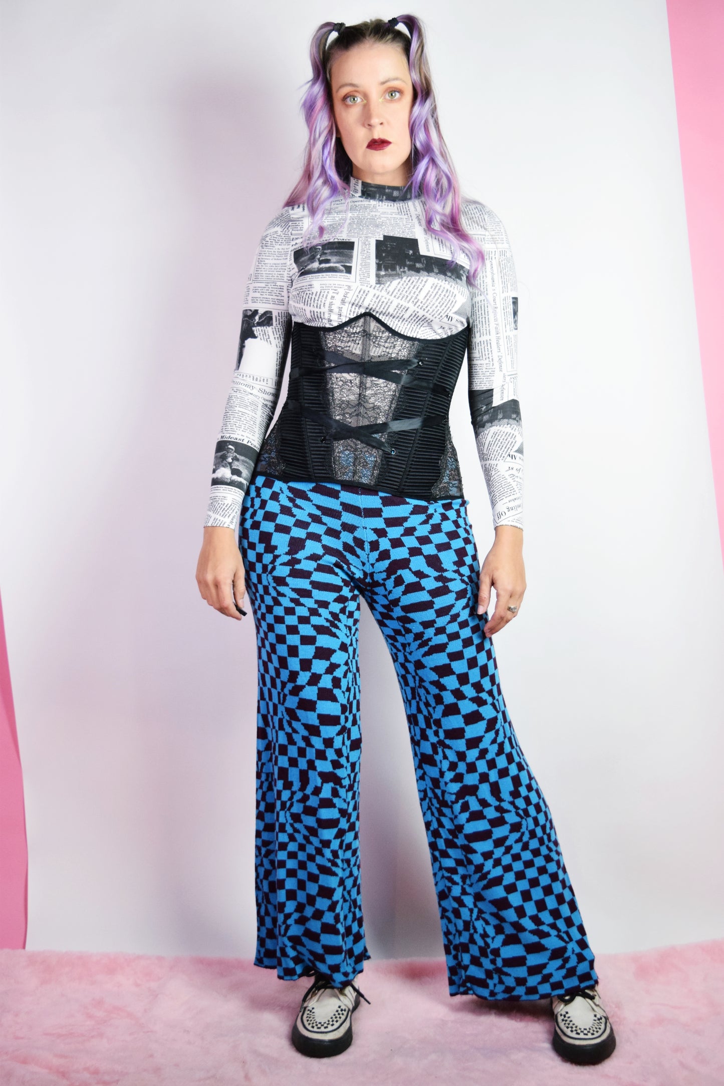 Y2K GOTH UNDERBOOB CORSET - SMALL