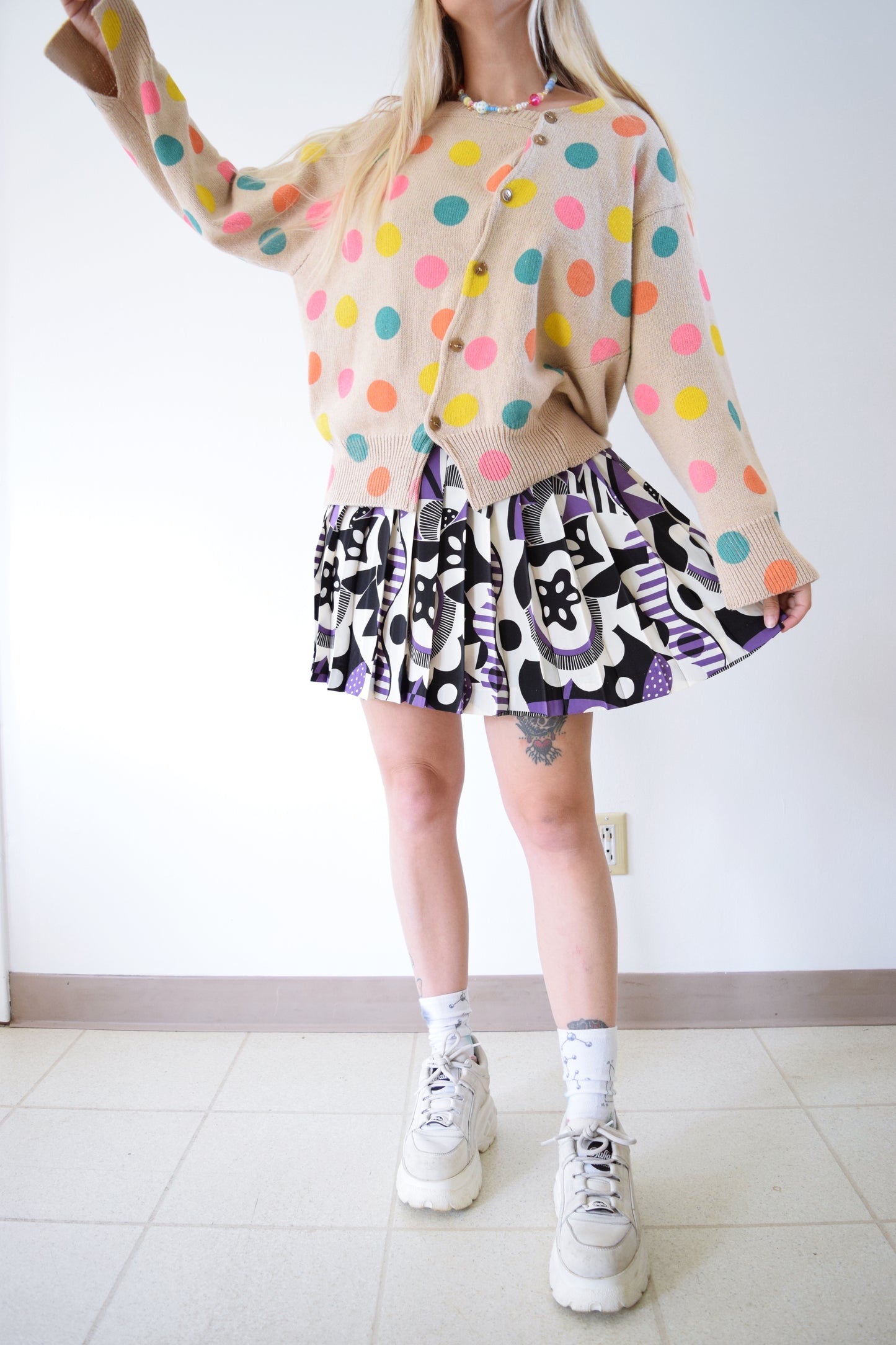 Y2K POLKADOT CARDIGAN - ML