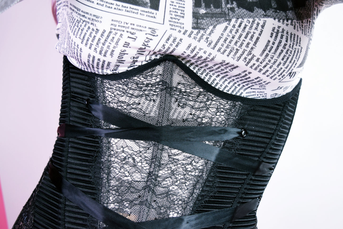 Y2K GOTH UNDERBOOB CORSET - SMALL