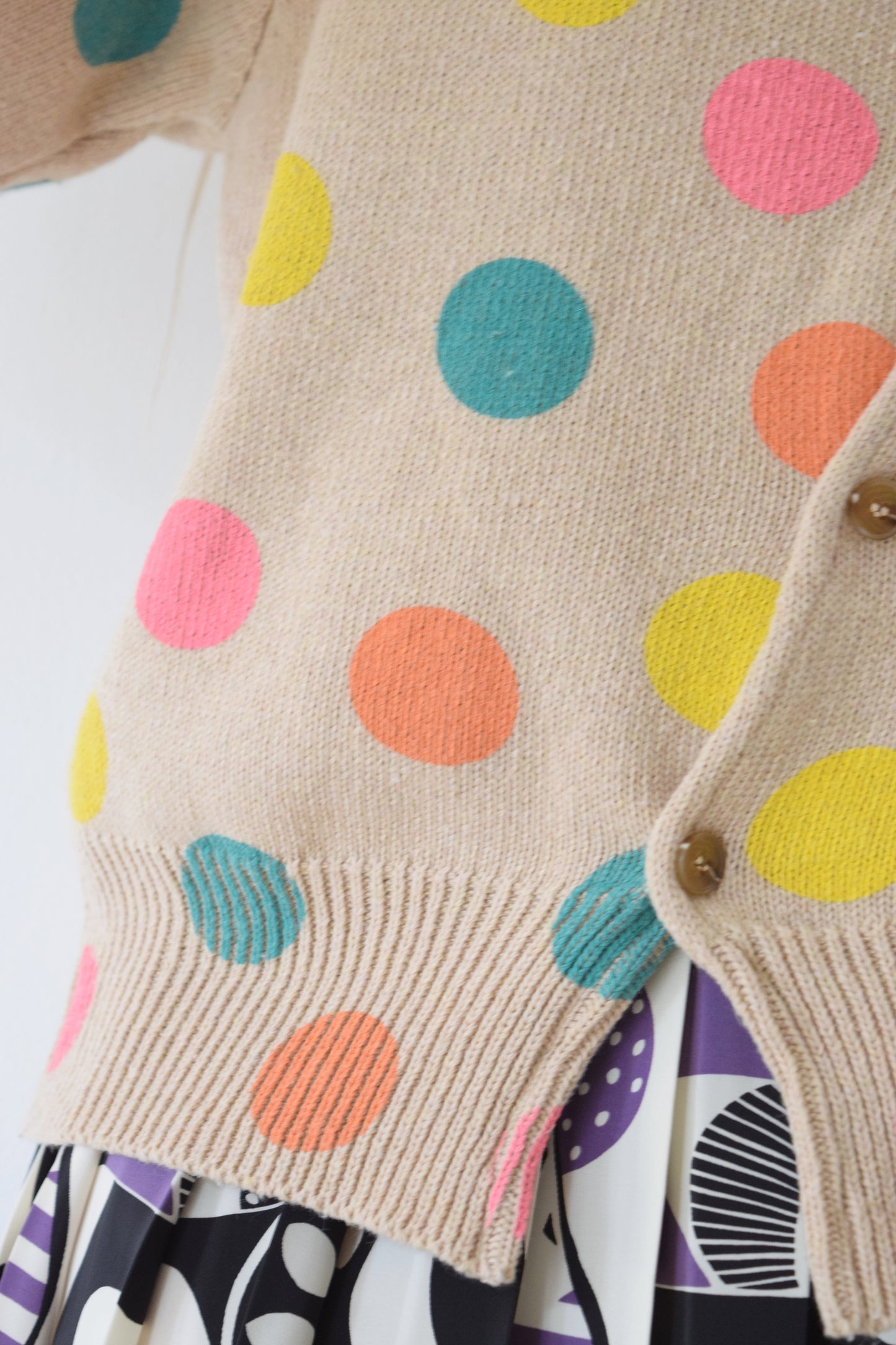 Y2K POLKADOT CARDIGAN - ML