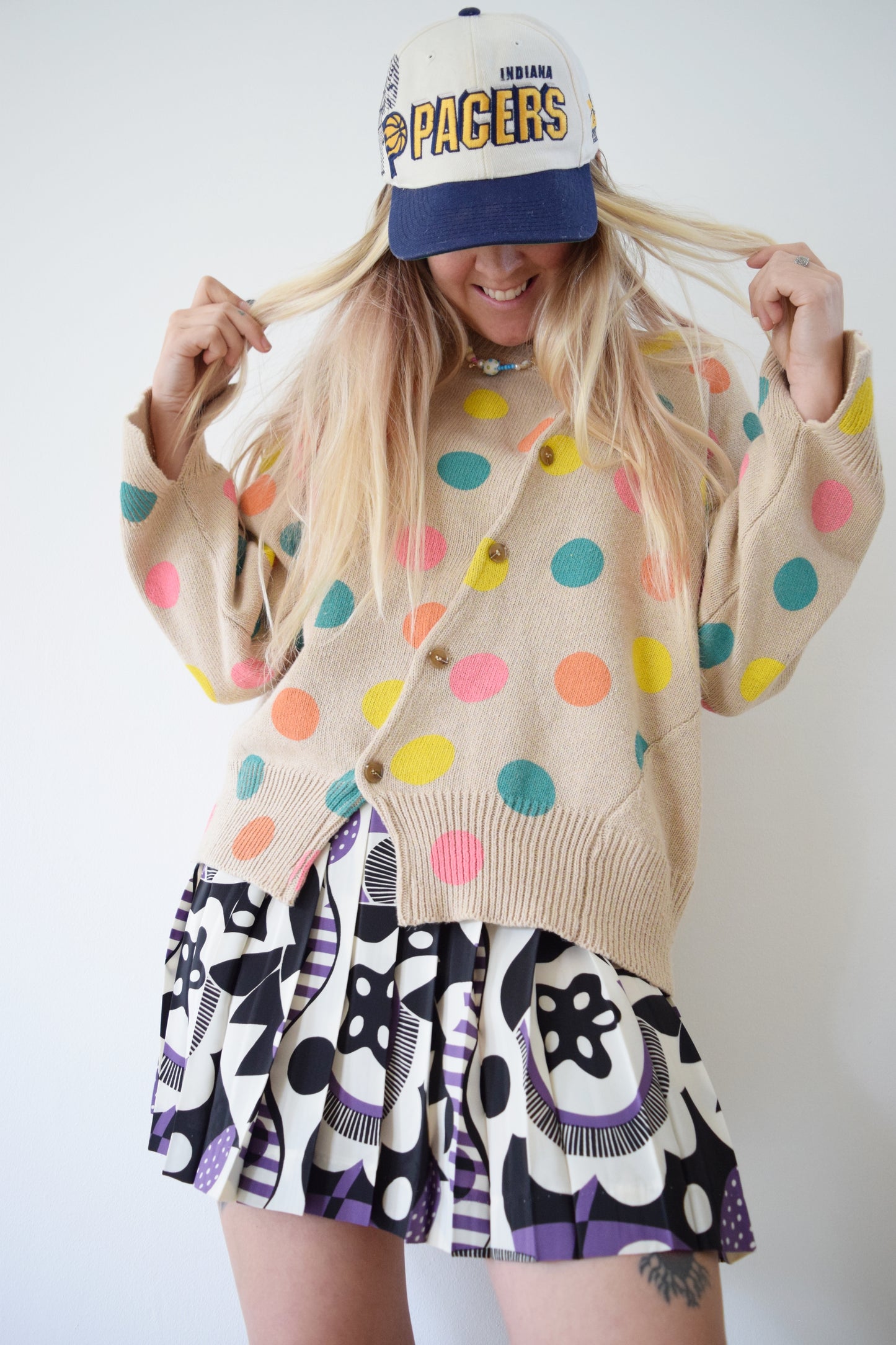 Y2K POLKADOT CARDIGAN - ML