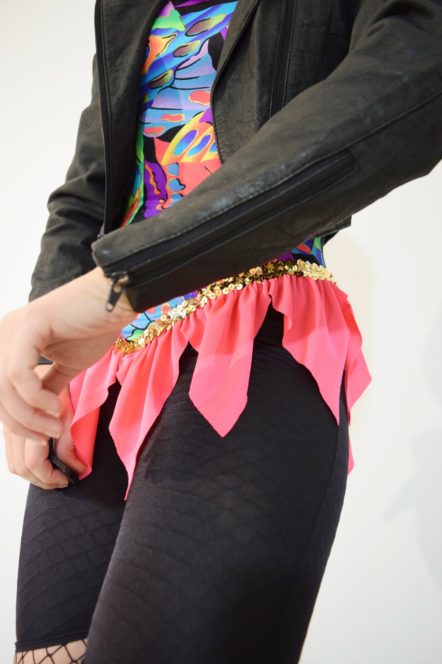 80s CROPPED LEATHER JACKET - XS/S