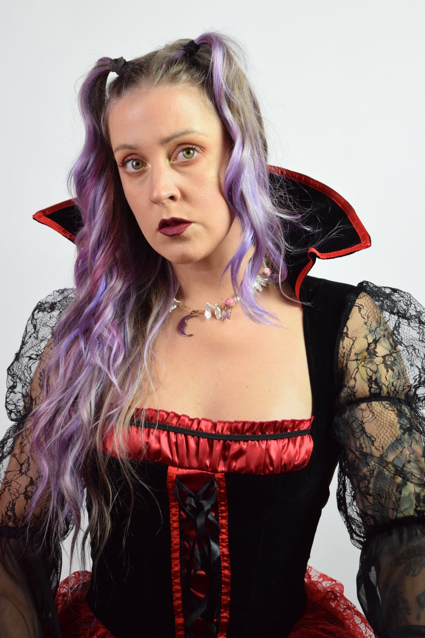 Y2K RENAISSANCE VAMPIRE HIGH LOW GOWN DRESS - SMALL