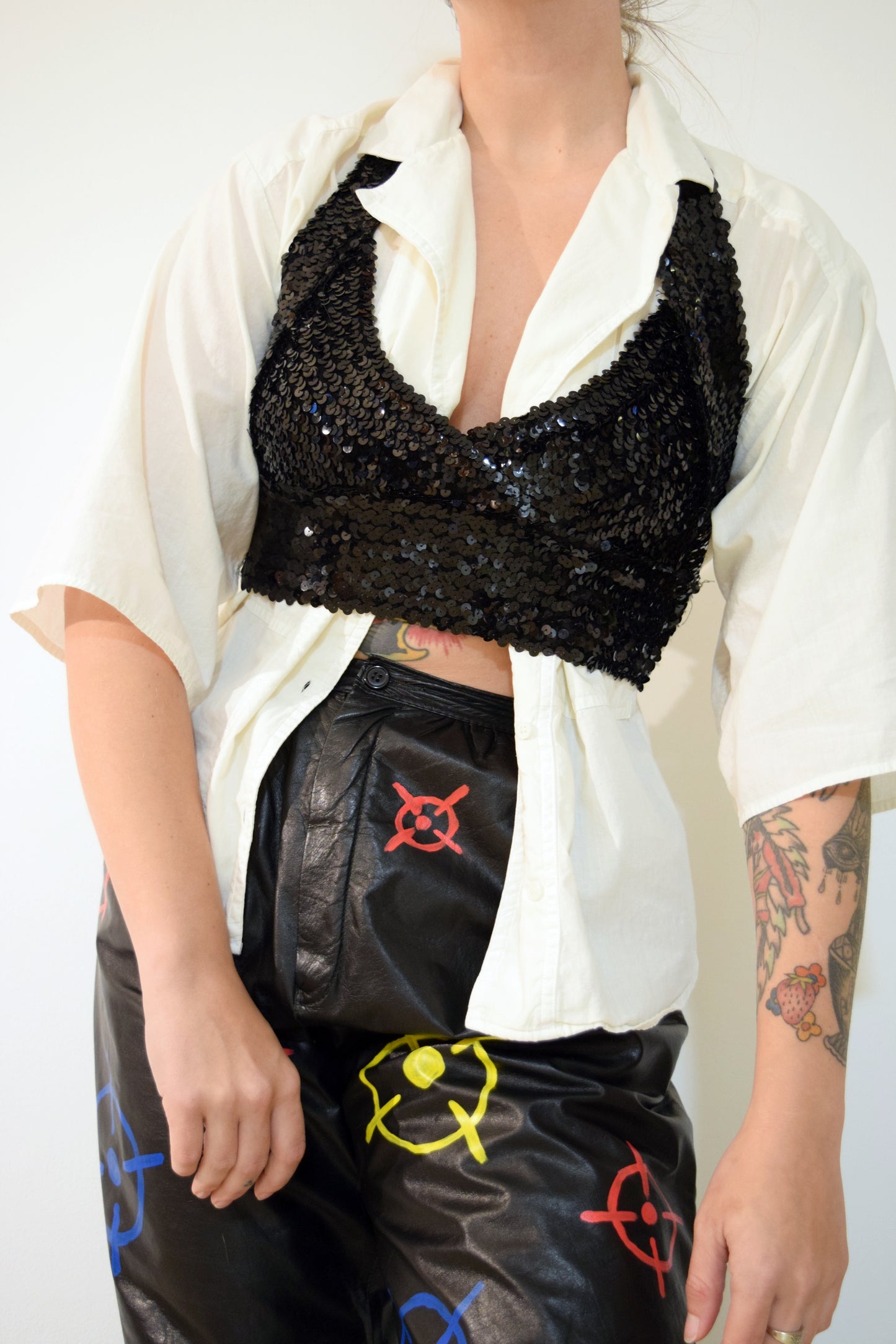 90s SEQUIN HALTER - S/M