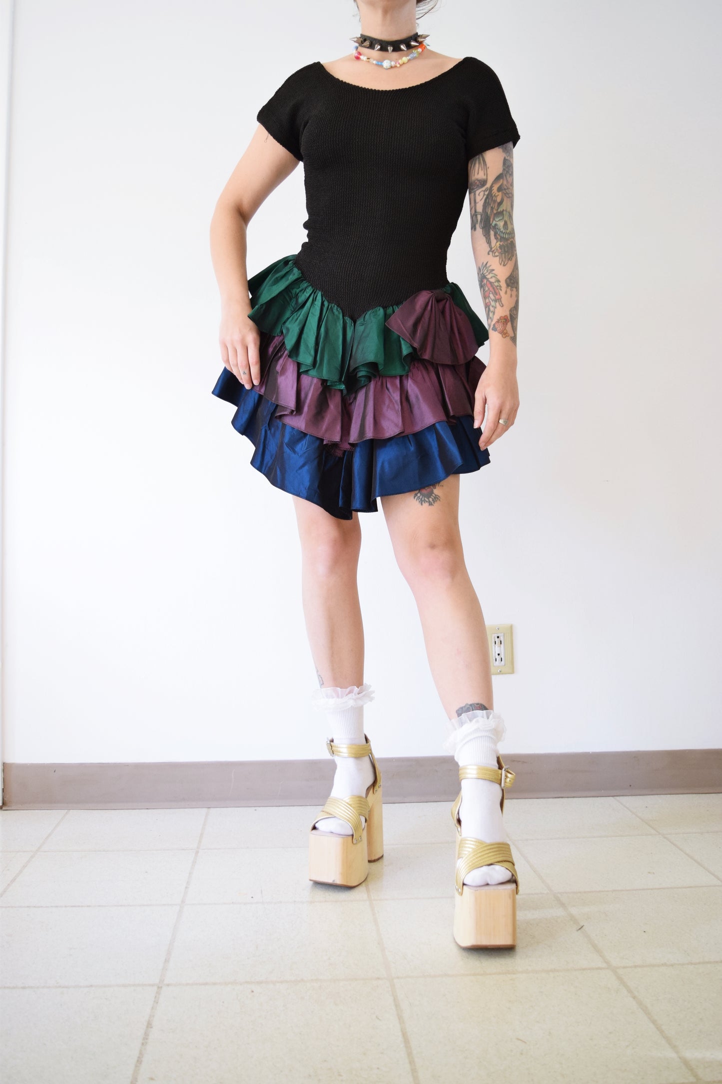 80s BODYCON PARTY DRESS - SMALL