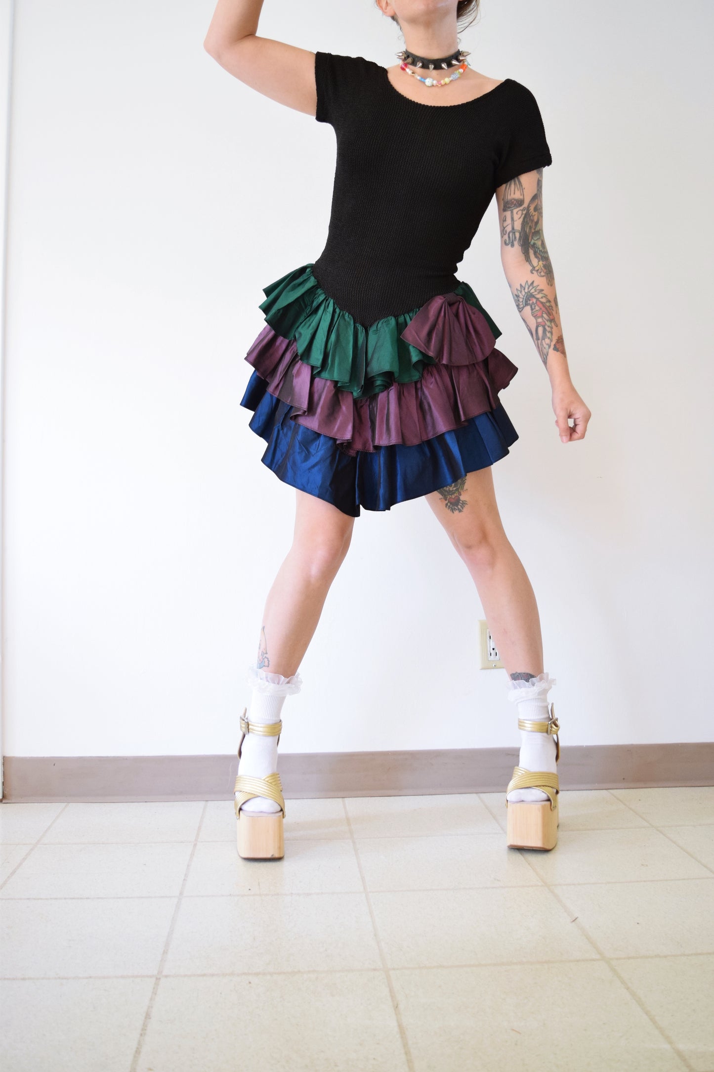 80s BODYCON PARTY DRESS - SMALL