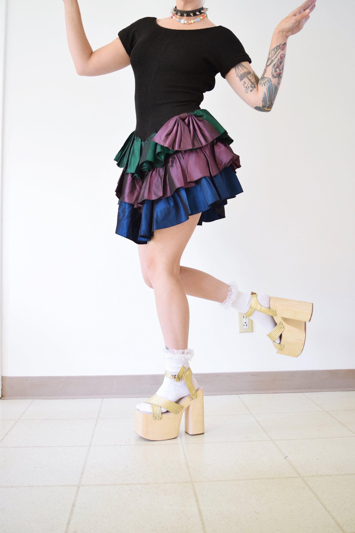 80s BODYCON PARTY DRESS - SMALL