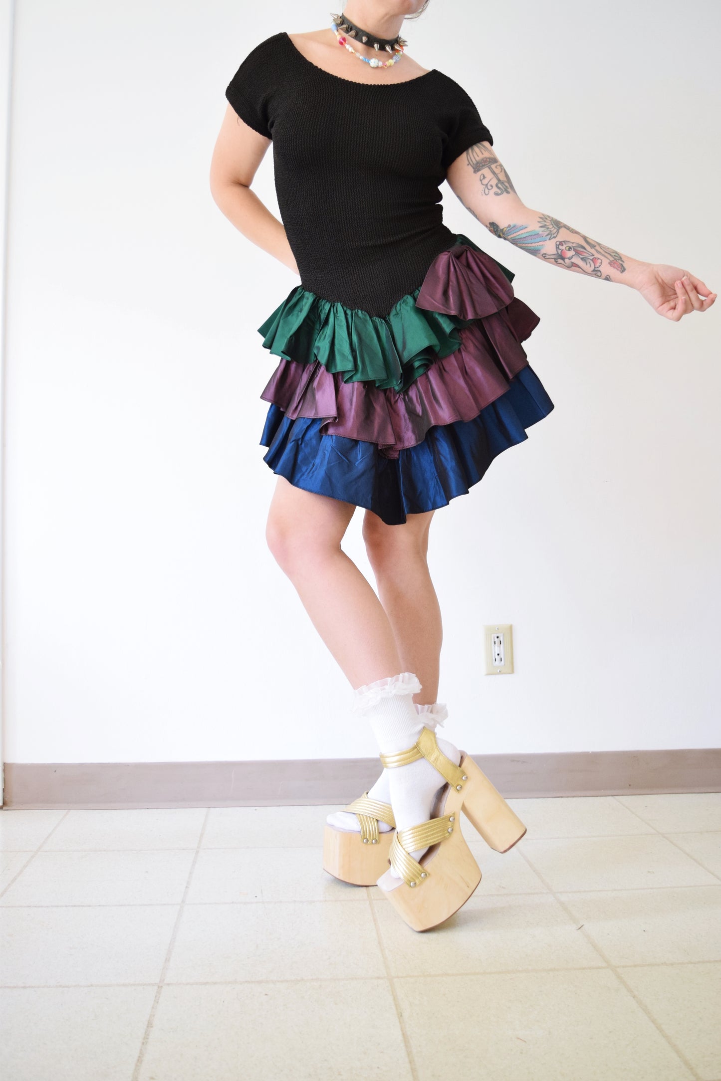 80s BODYCON PARTY DRESS - SMALL