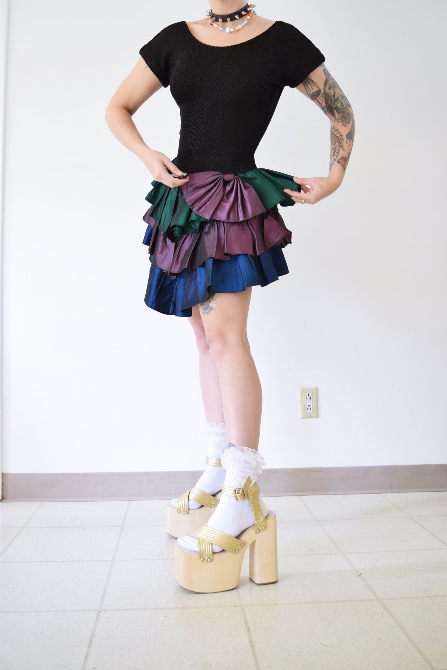 80s BODYCON PARTY DRESS - SMALL