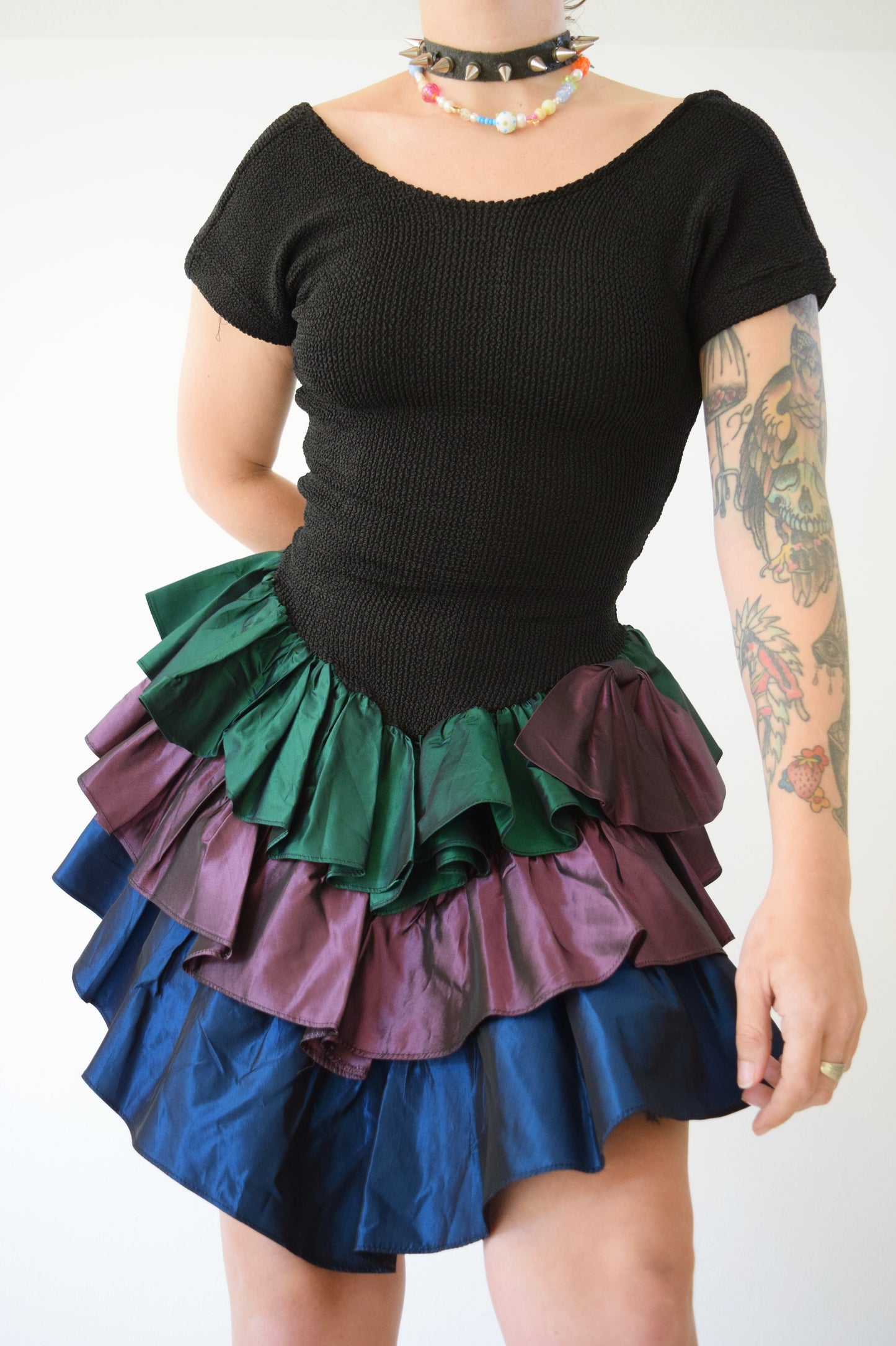 80s BODYCON PARTY DRESS - SMALL
