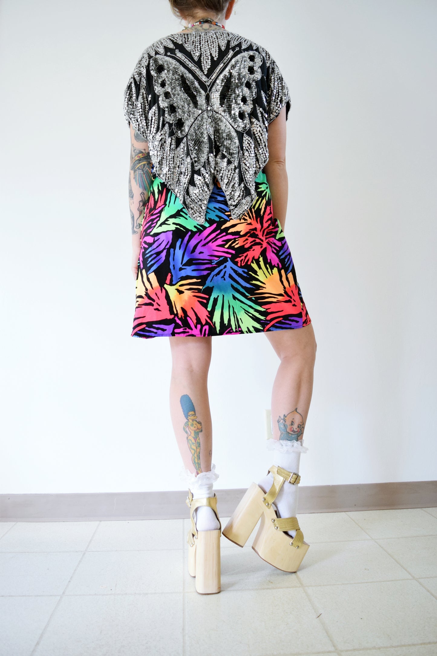 70s SEQUIN BUTTERFLY TOP - M/L