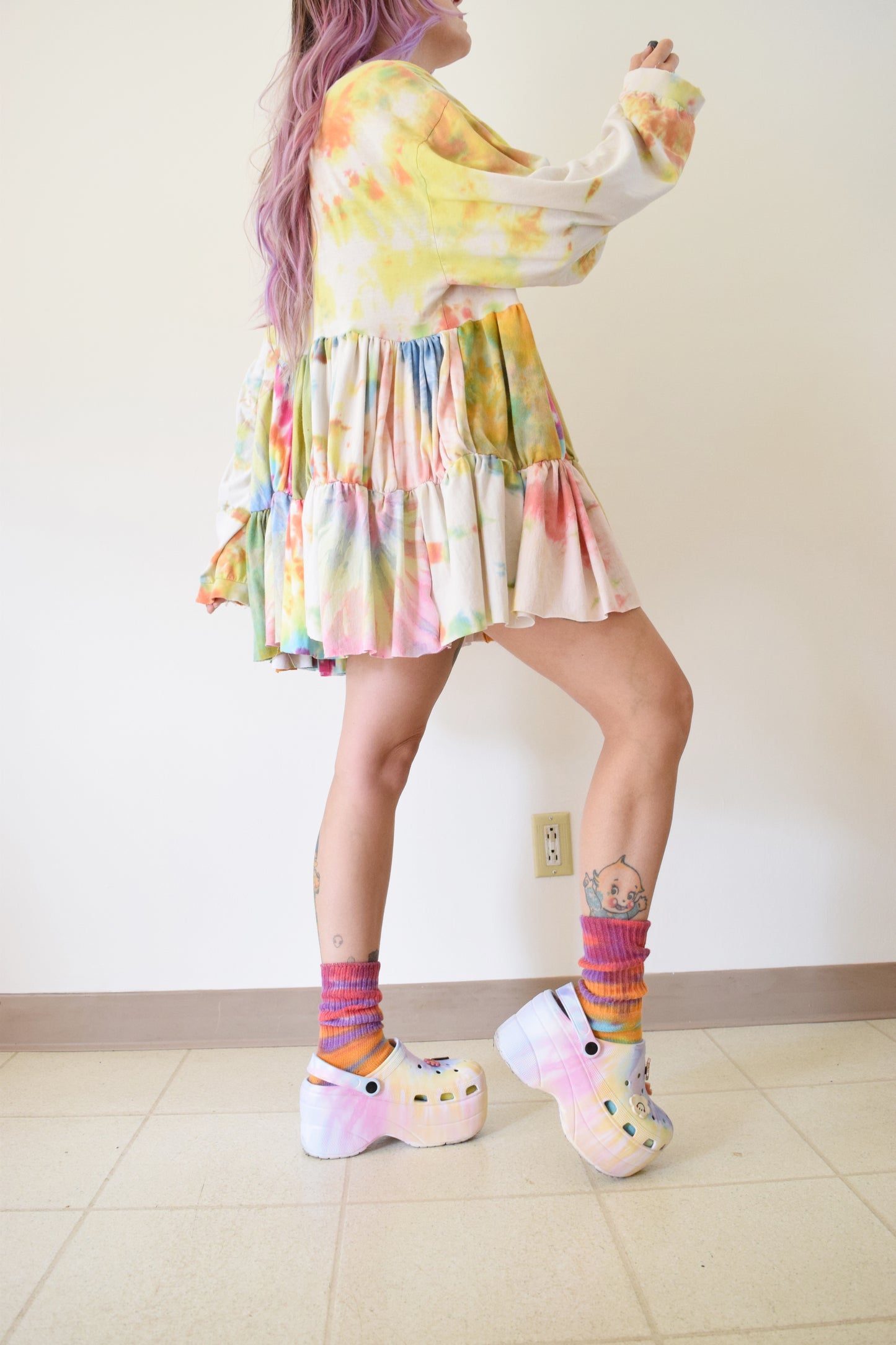 HANDMADE TIE DYE TSHIRT DRESS - M/L