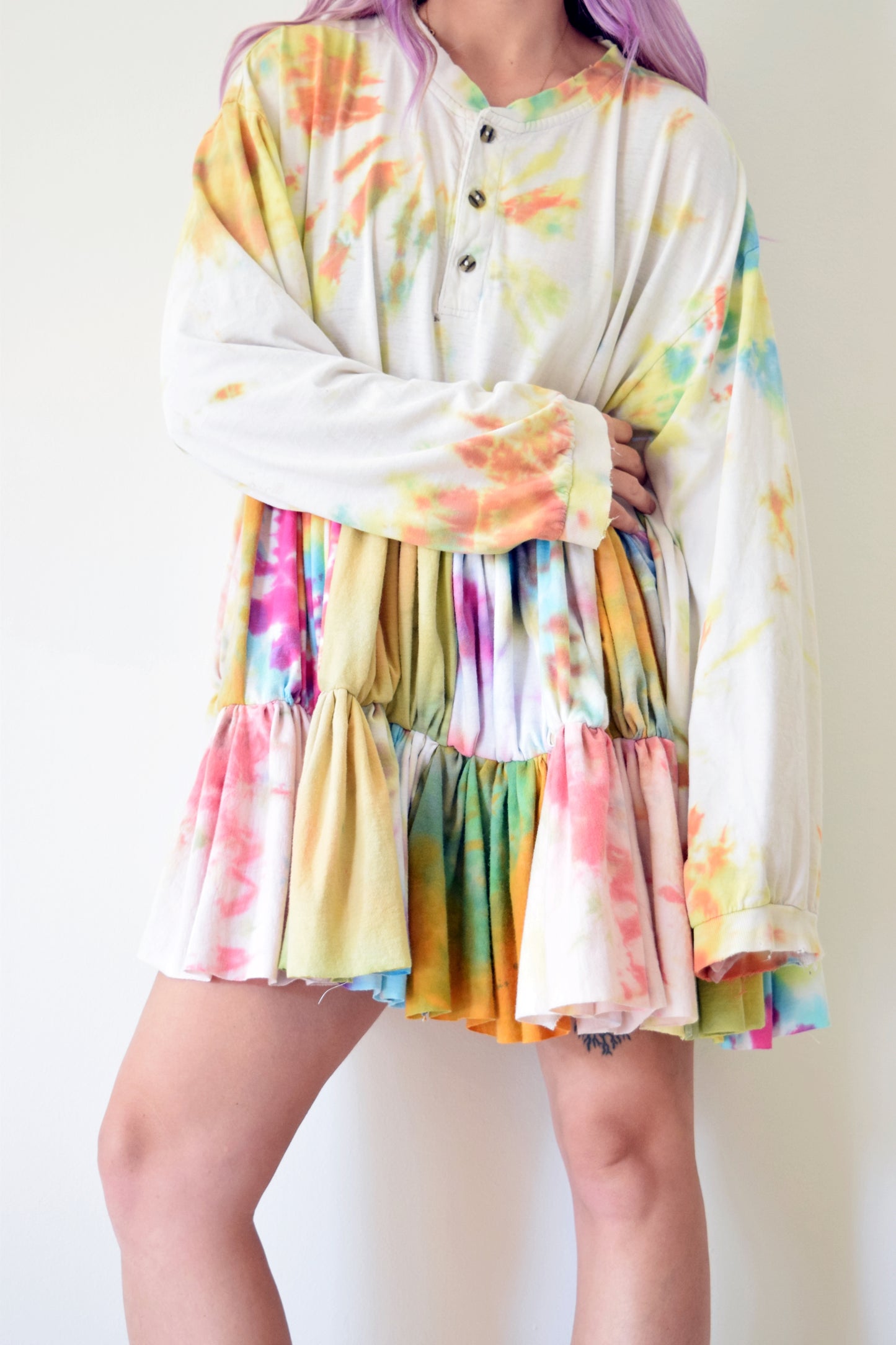 HANDMADE TIE DYE TSHIRT DRESS - M/L