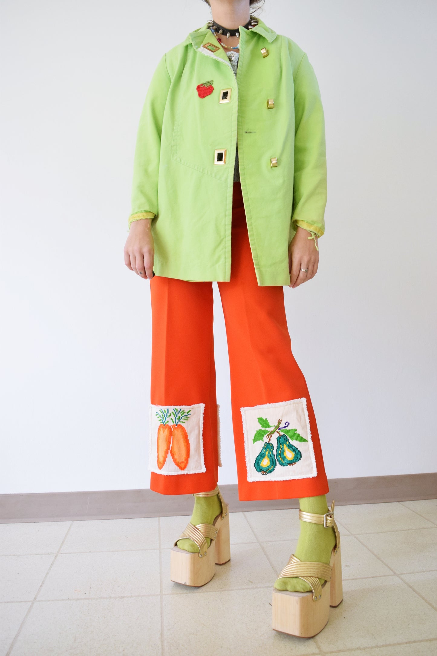 60s LIME GREEN CHORE COAT π - XS/S
