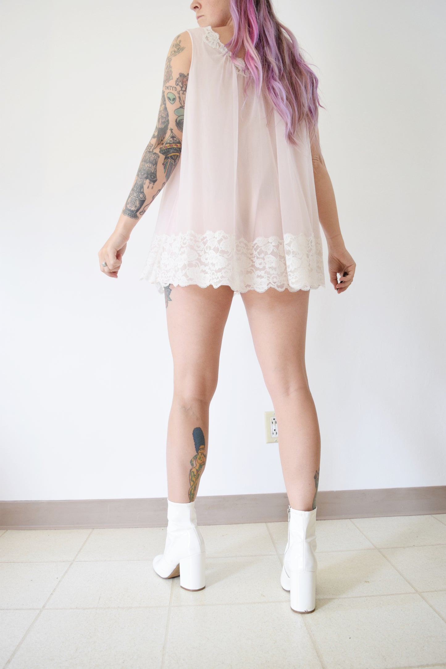 60s BABY PINK TEDDY - MEDIUM