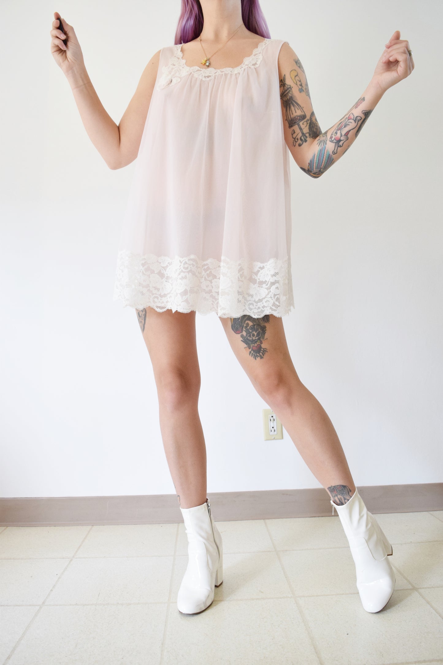 60s BABY PINK TEDDY - MEDIUM