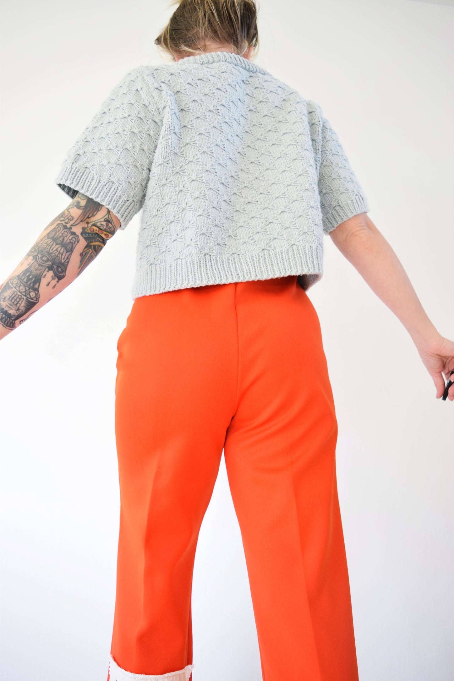 90s CHUNKY KNIT CROP SWEATER - M/L