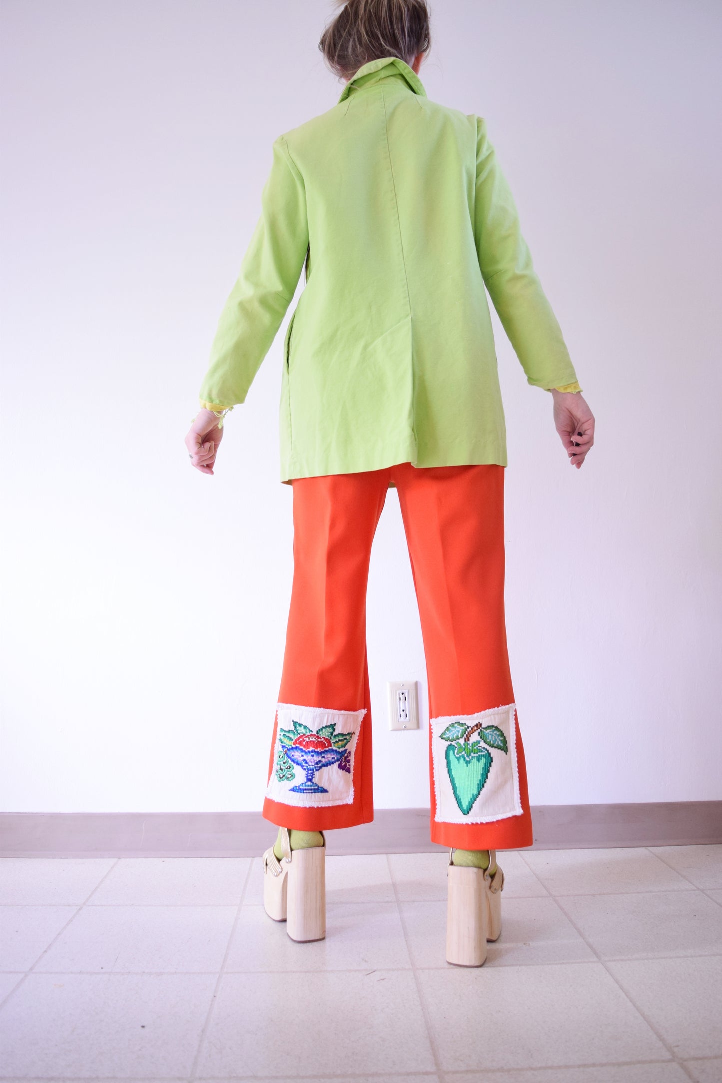 60s LIME GREEN CHORE COAT π - XS/S