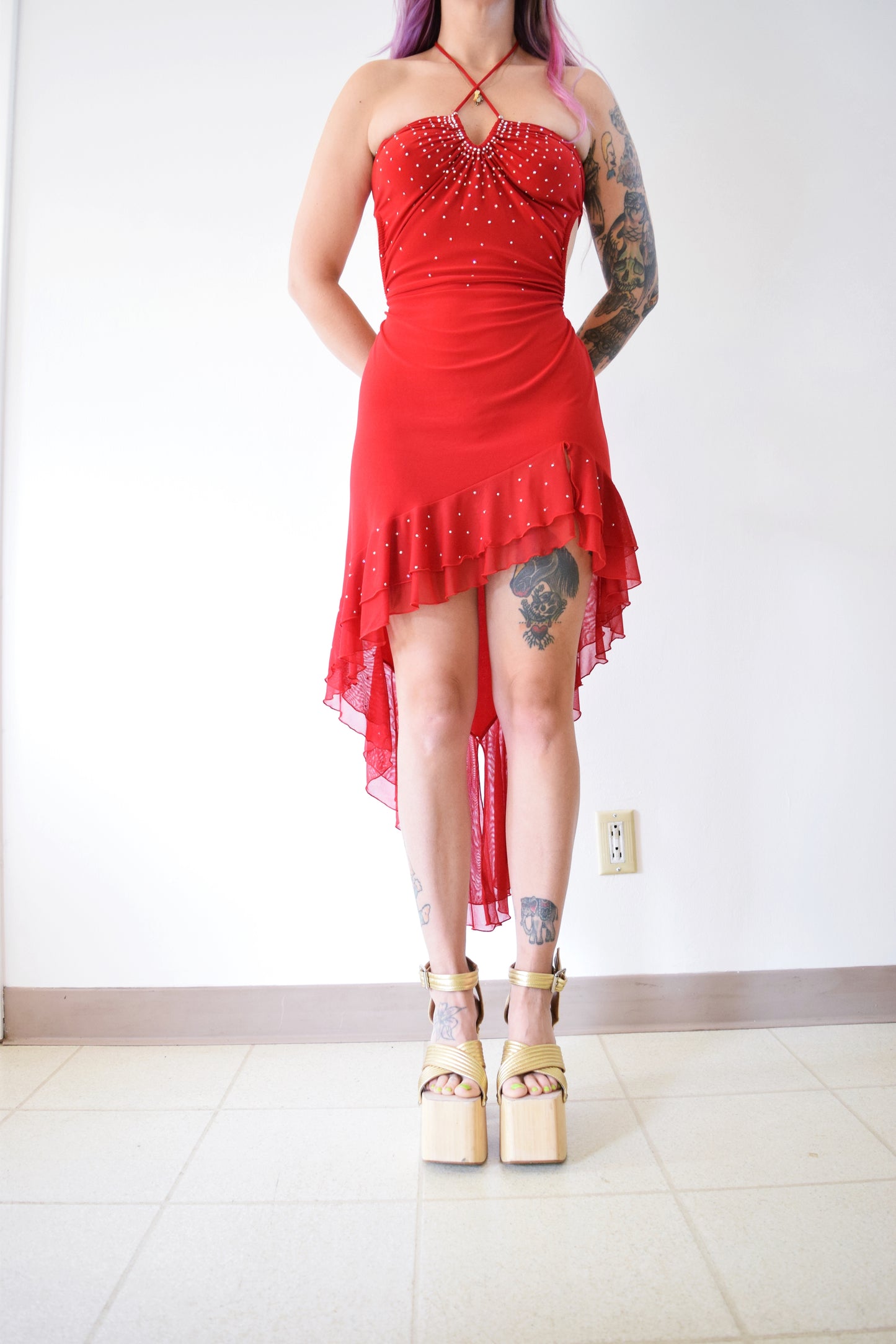 Y2K RHINESTONE SALSA MIDI - xs-m