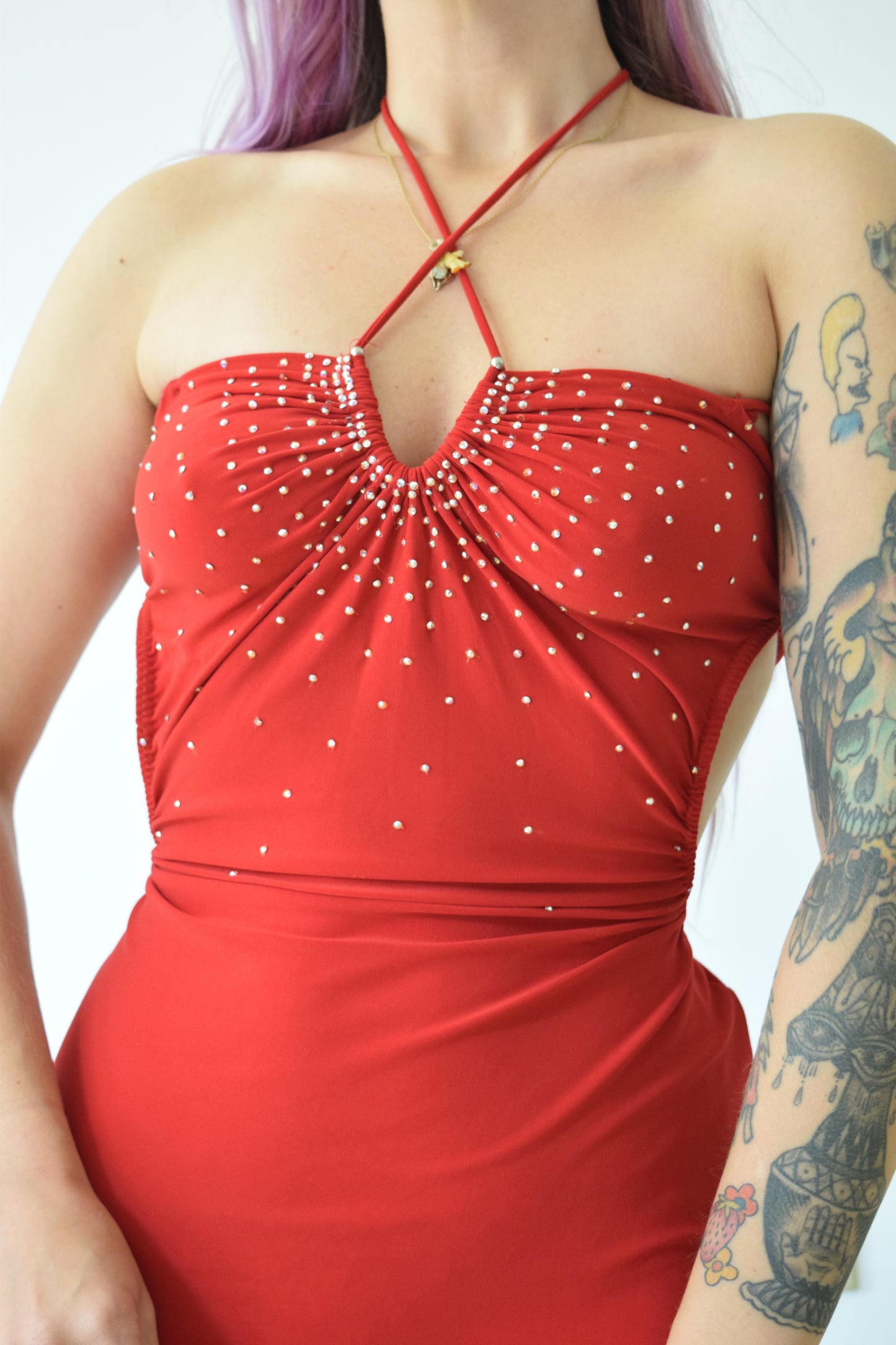 Y2K RHINESTONE SALSA MIDI - xs-m