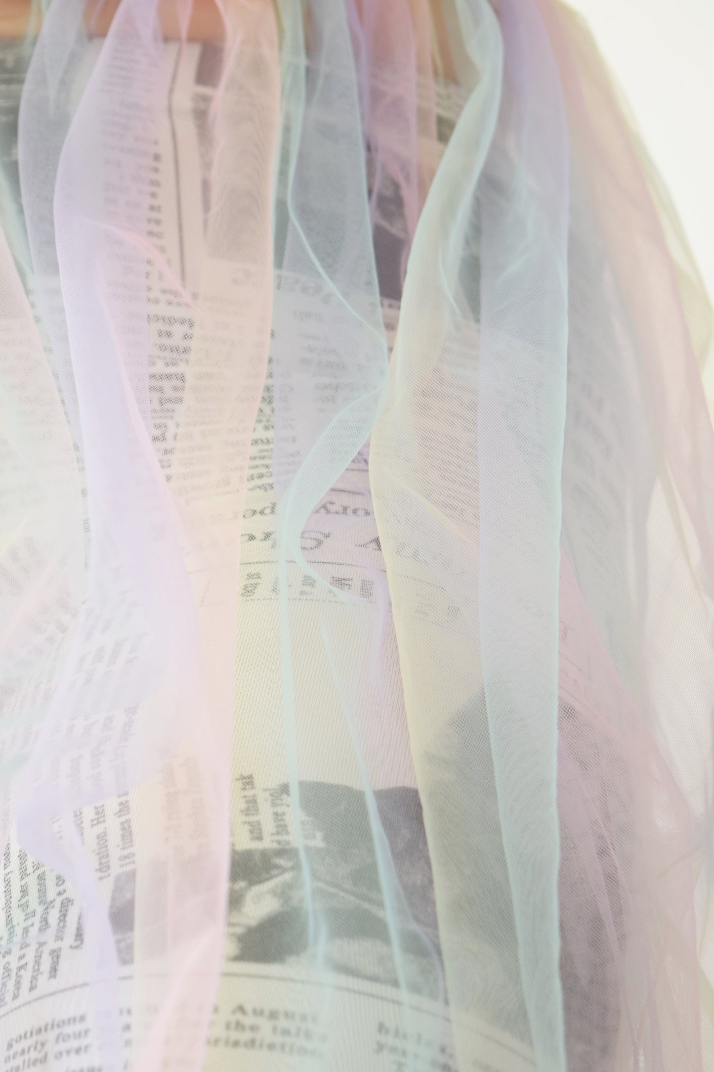 RAINBOW PASTEL PUFF MIDI DRESS - SMALL