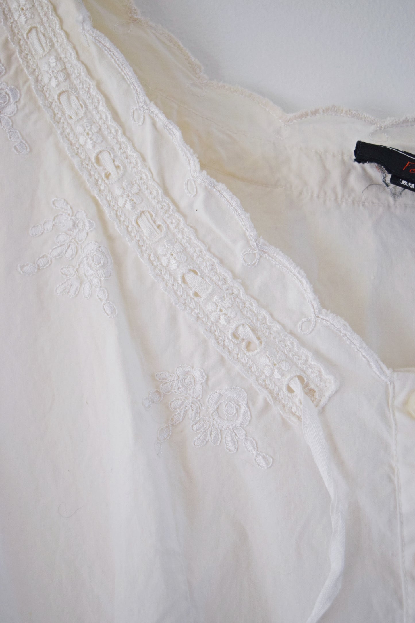 90s WHITE ROMPER - LARGE