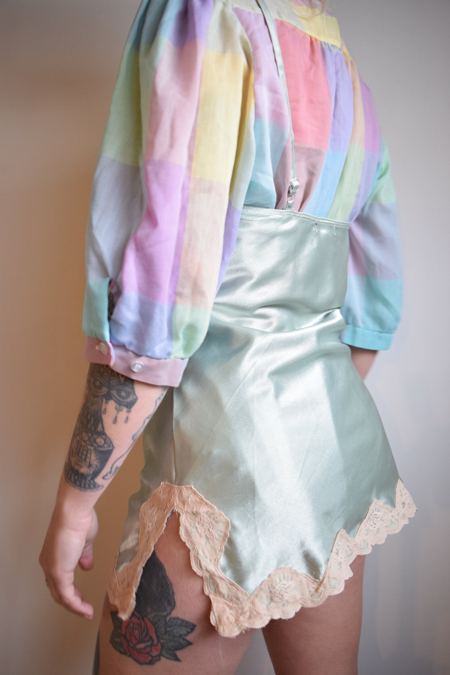 90s MINT SLIP DRESS - XS
