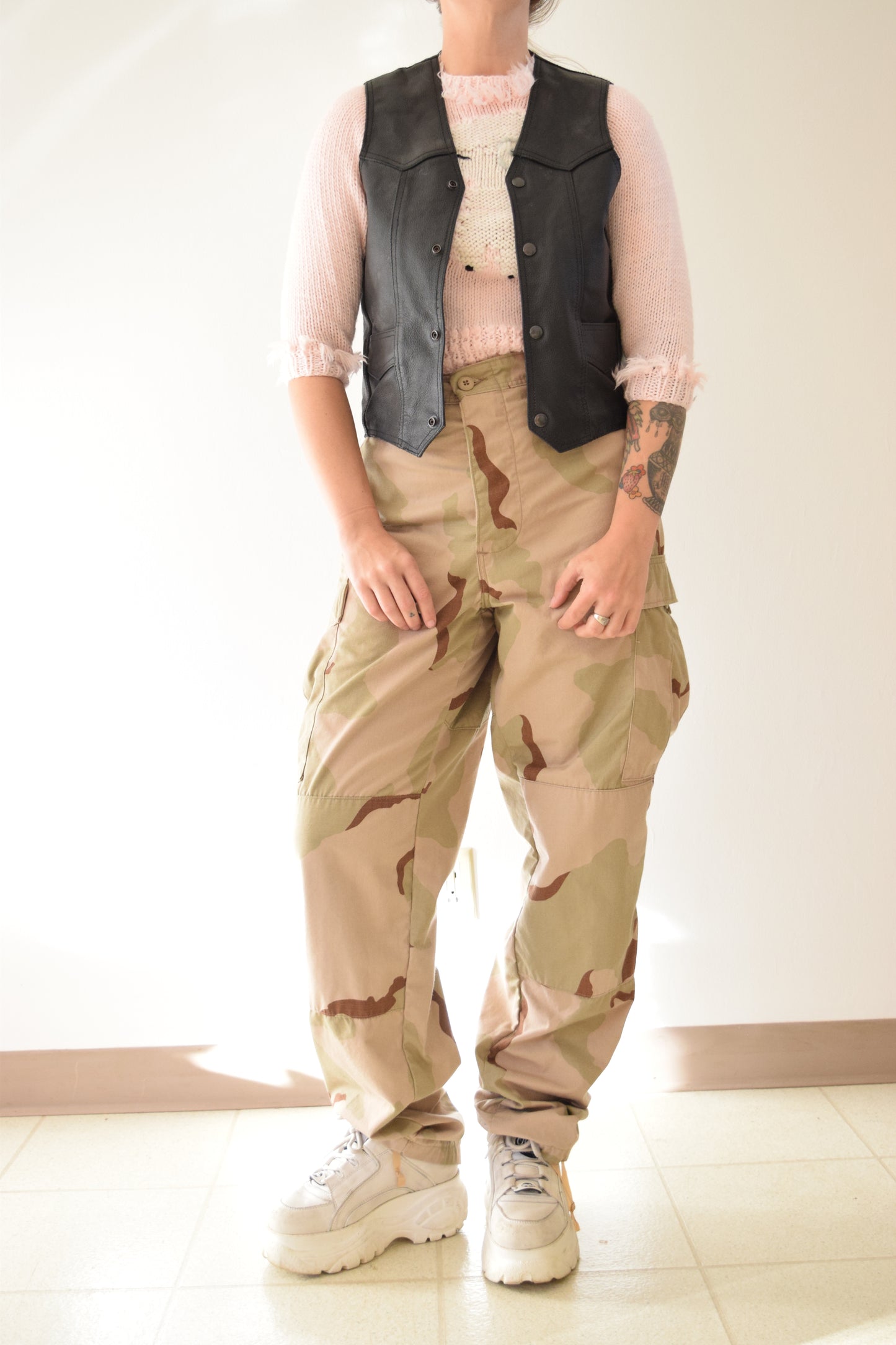 70s LEATHER VEST - SMALL
