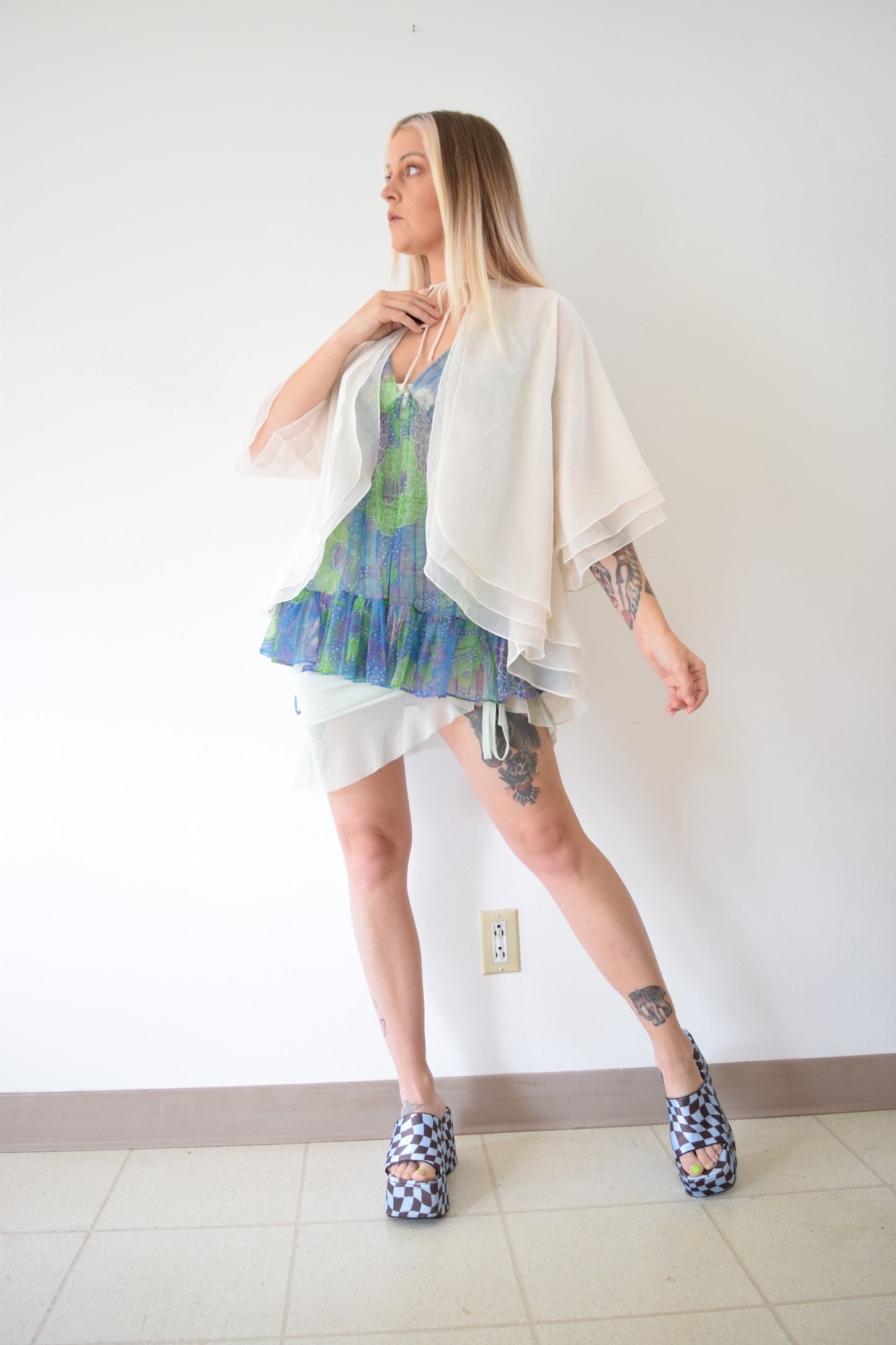 ETEREAL 60s LAYERED SHAWL CARDIGAN - MEDIUM