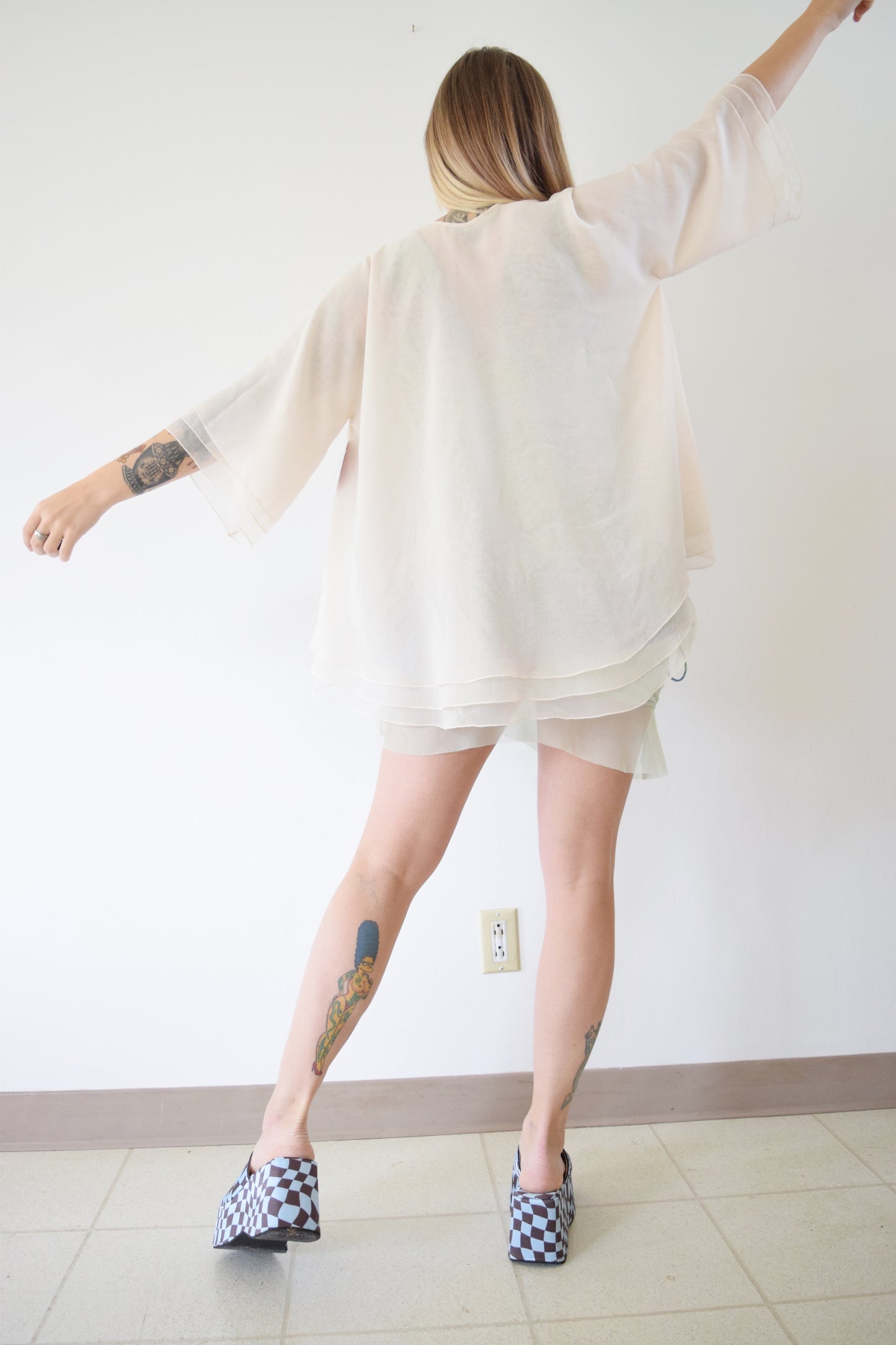 ETEREAL 60s LAYERED SHAWL CARDIGAN - MEDIUM