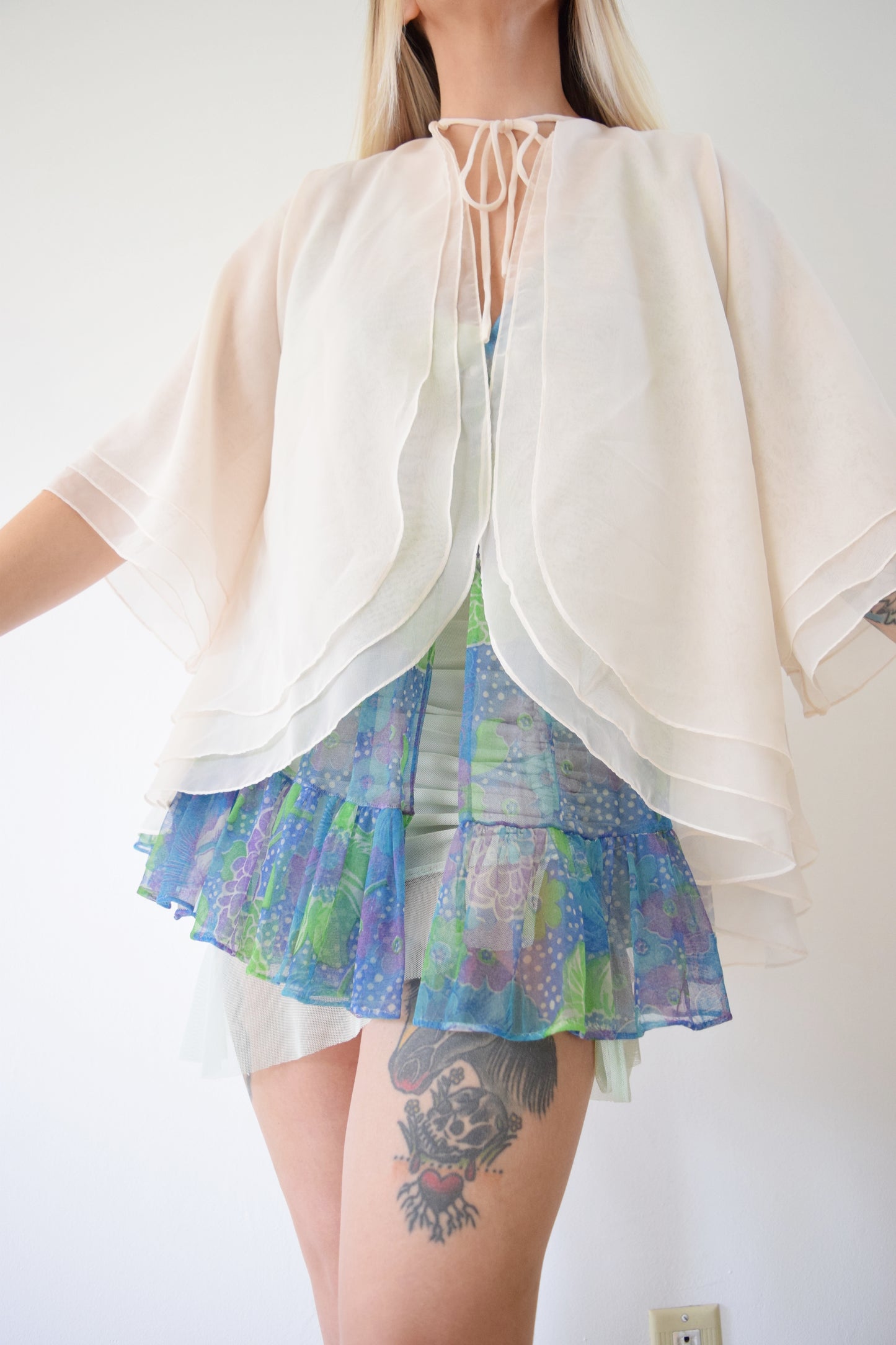 ETEREAL 60s LAYERED SHAWL CARDIGAN - MEDIUM