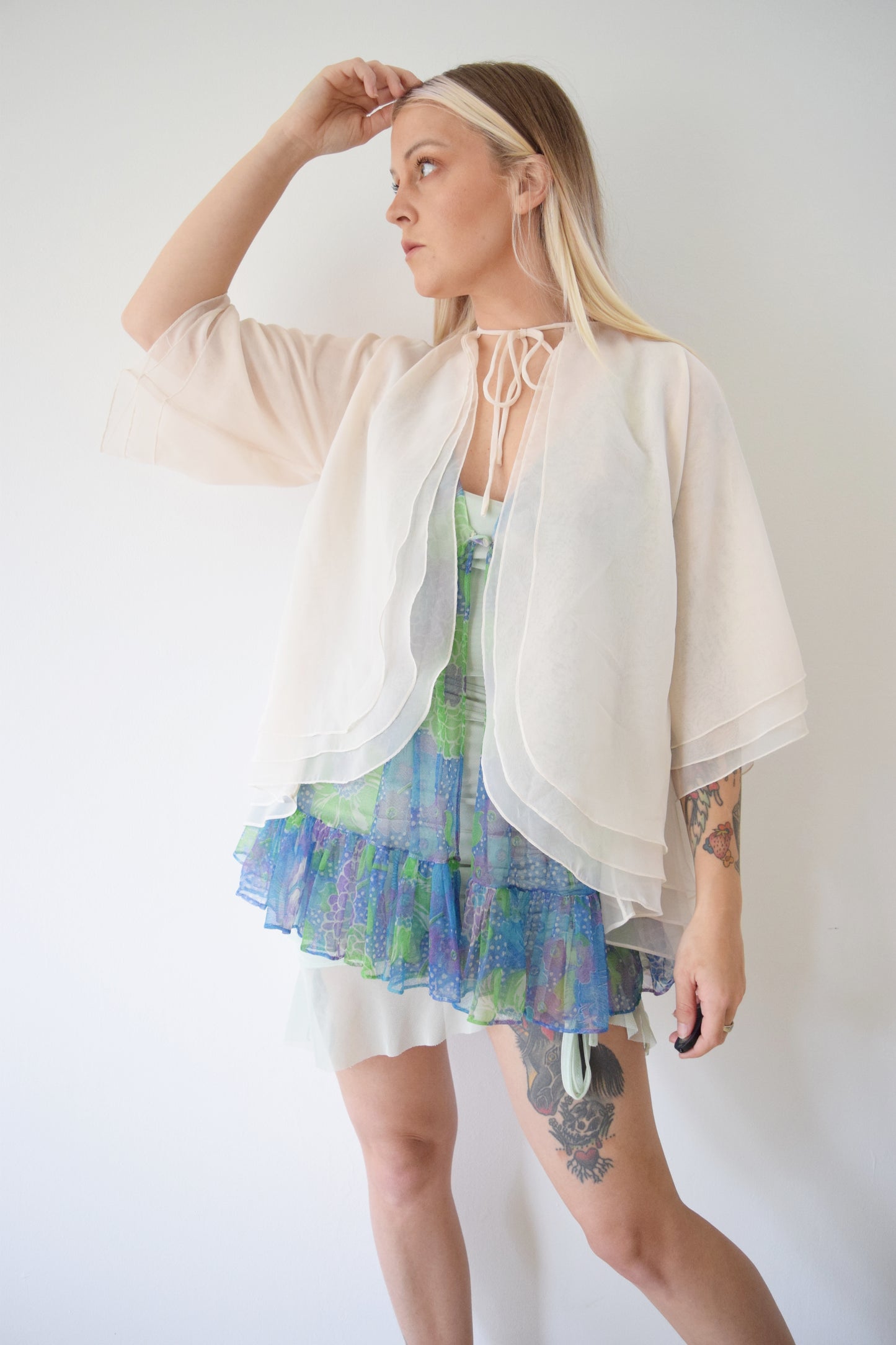 ETEREAL 60s LAYERED SHAWL CARDIGAN - MEDIUM