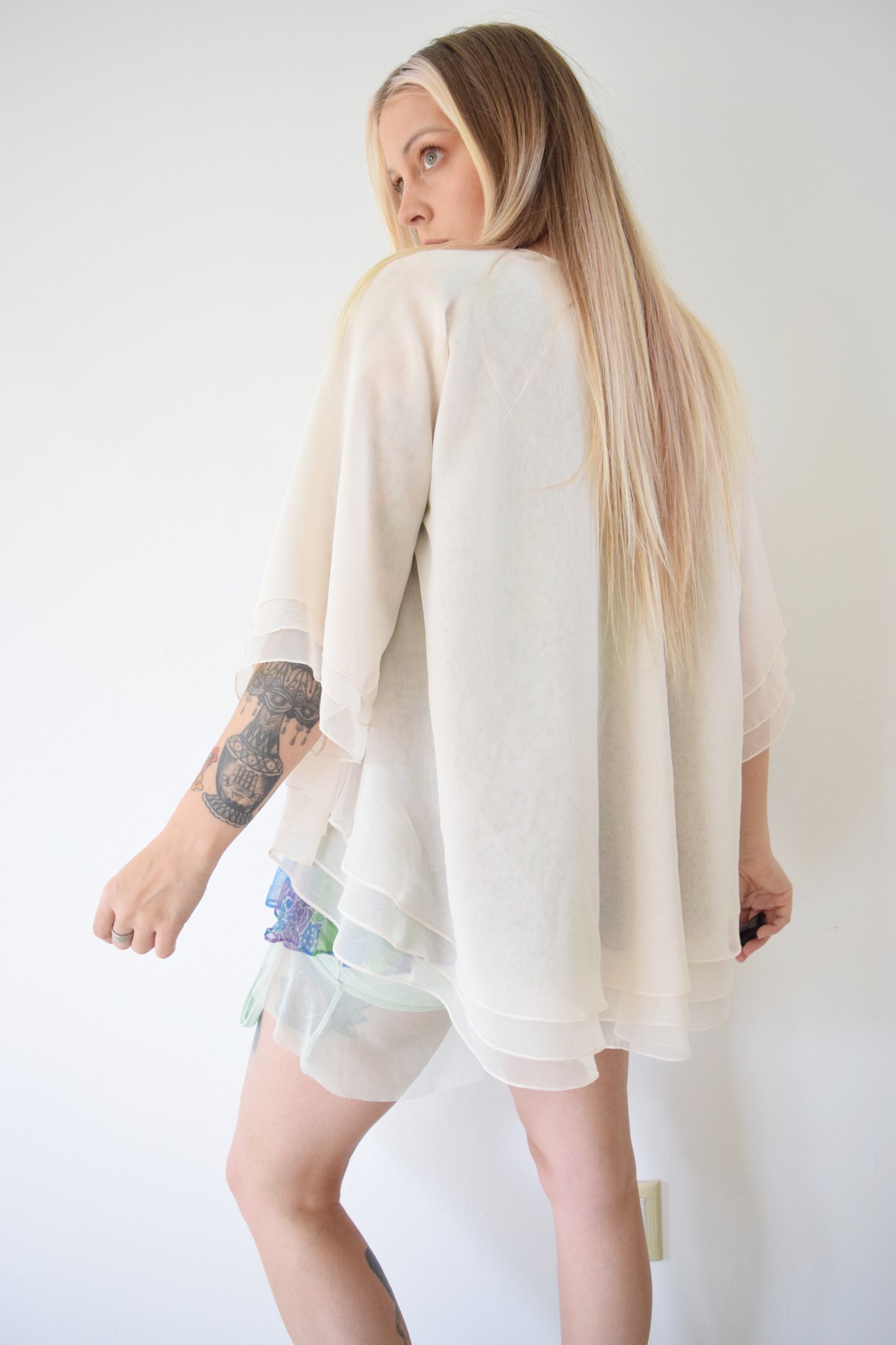 ETEREAL 60s LAYERED SHAWL CARDIGAN - MEDIUM