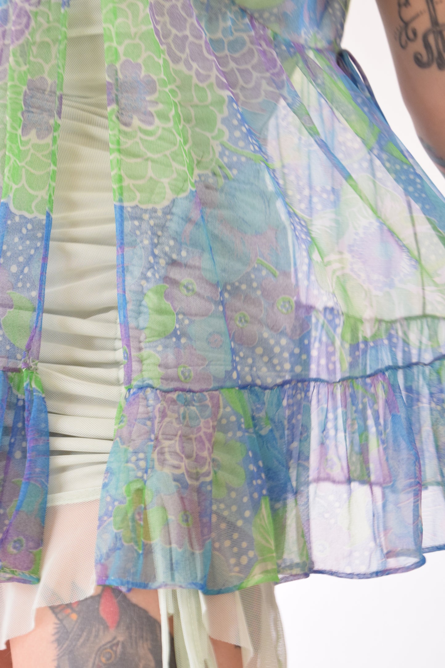 60s NEON FLORAL TEDDY - MEDIUM