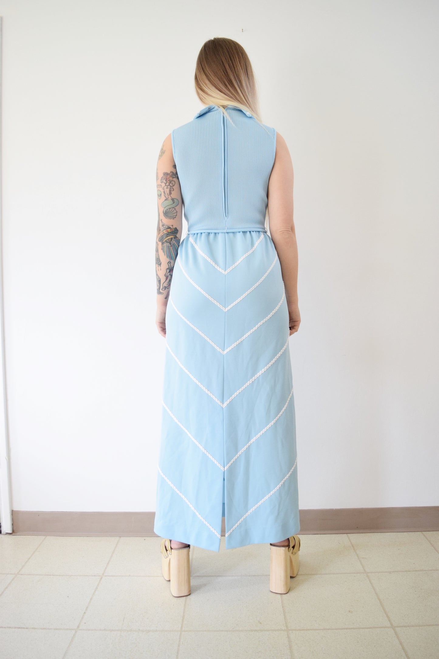 70s PASTEL BLUE MAXI DRESS